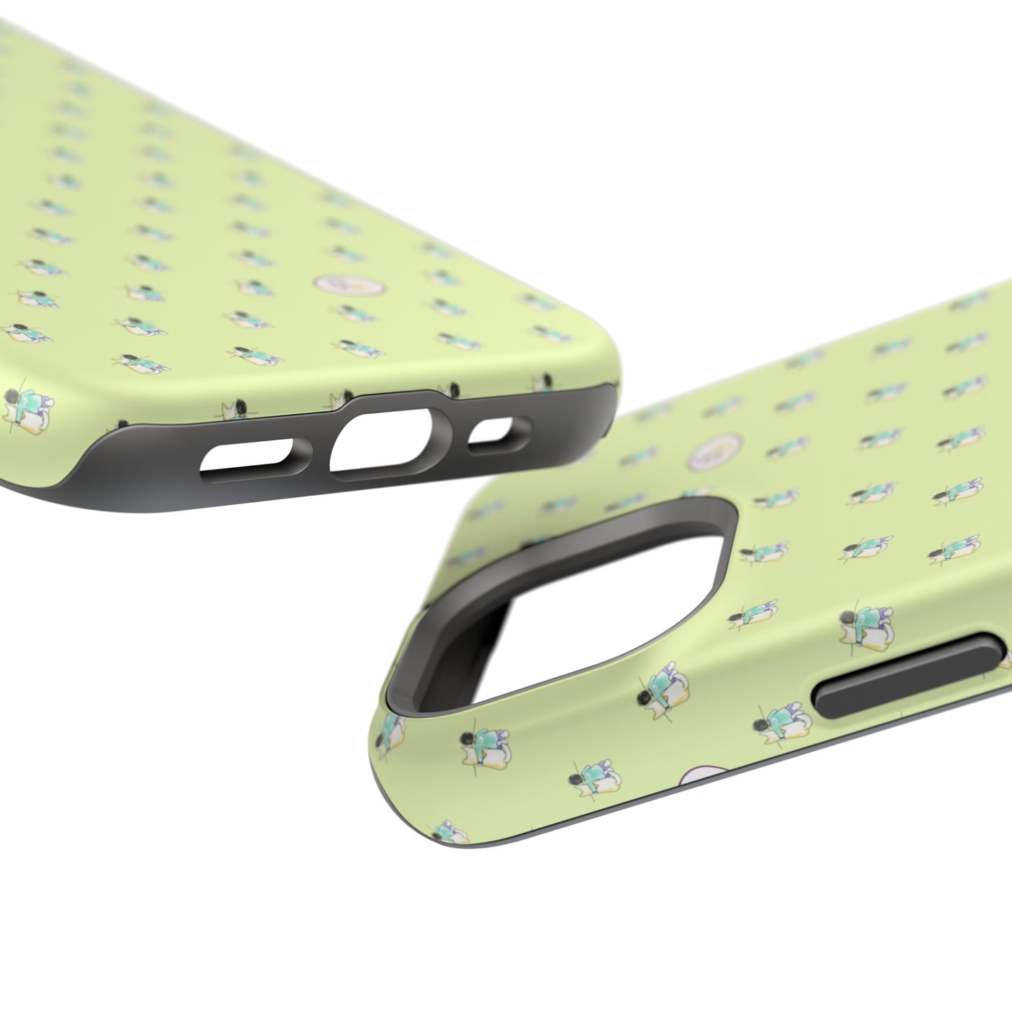 CTS Light Green - repeat pattern boy and dog, Impact-Resistant Phone Cases by artist Marie Frederique