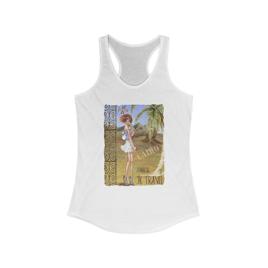 JK TRAVEL/PEANUT AIR, CAIRO - Women's Ideal Racerback Tank by artist Marie Frederique