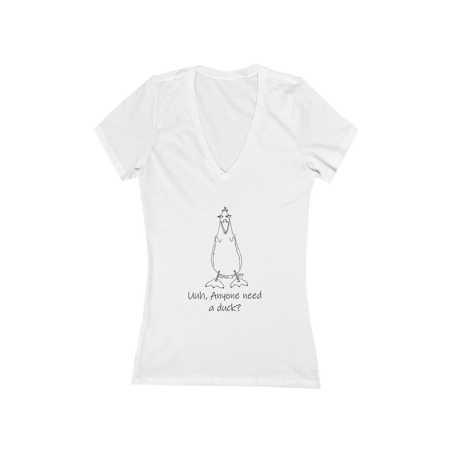 Uuh, Anyone need a duck? - Women's Jersey Short Sleeve Deep V-Neck Tee by artist Marie Frederique