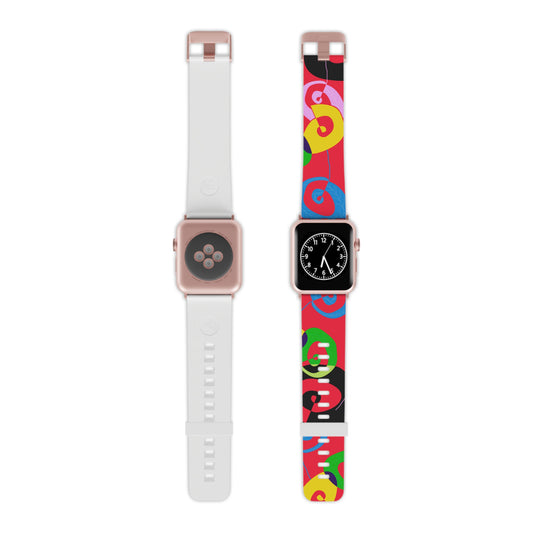 Apple, Colored Pops, Multicolored Graphic design Watch Band for Apple Watch (Loop band is white) by artist Marie Frederique