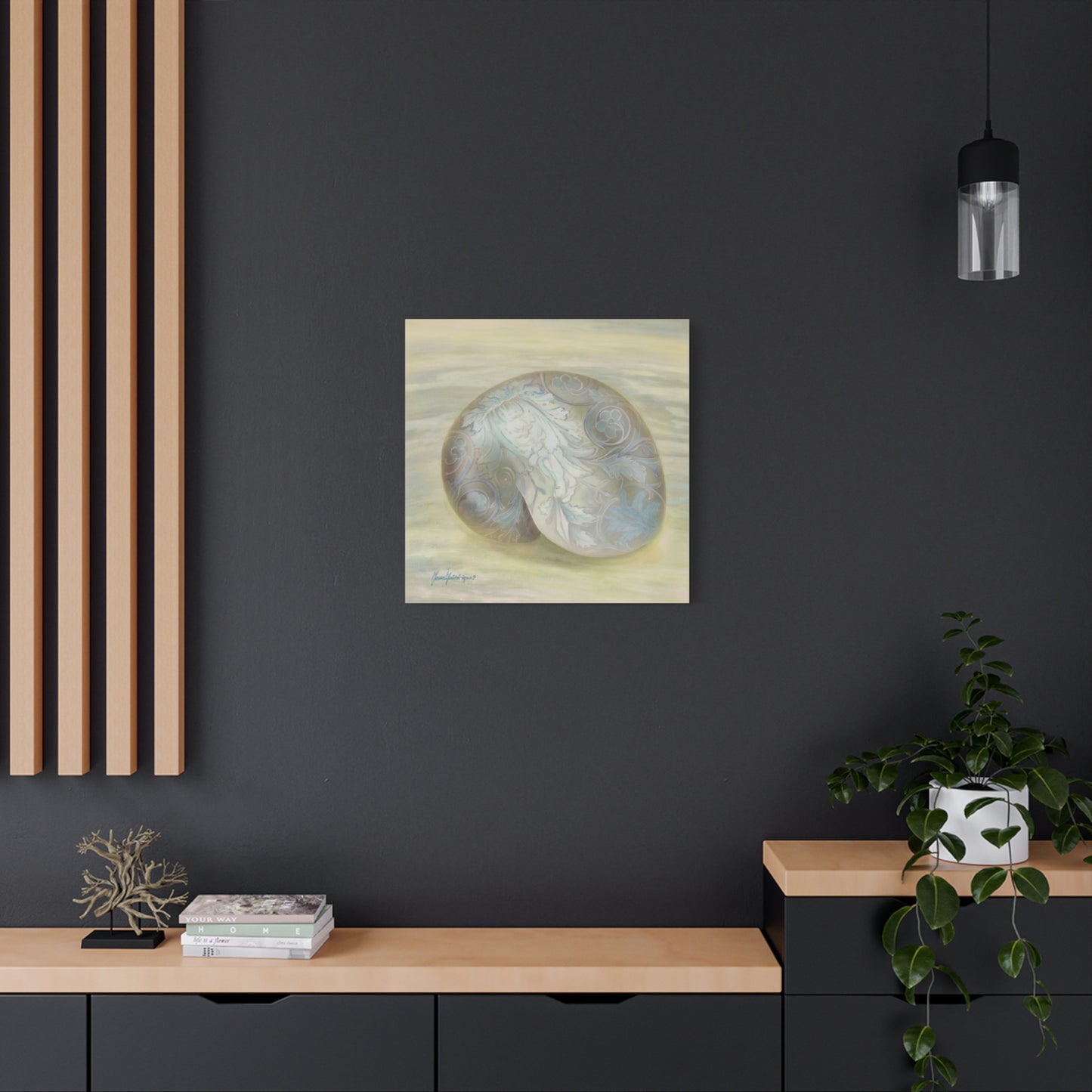 Serene Shell 1 printed Art Canvas by artist Marie Frederique