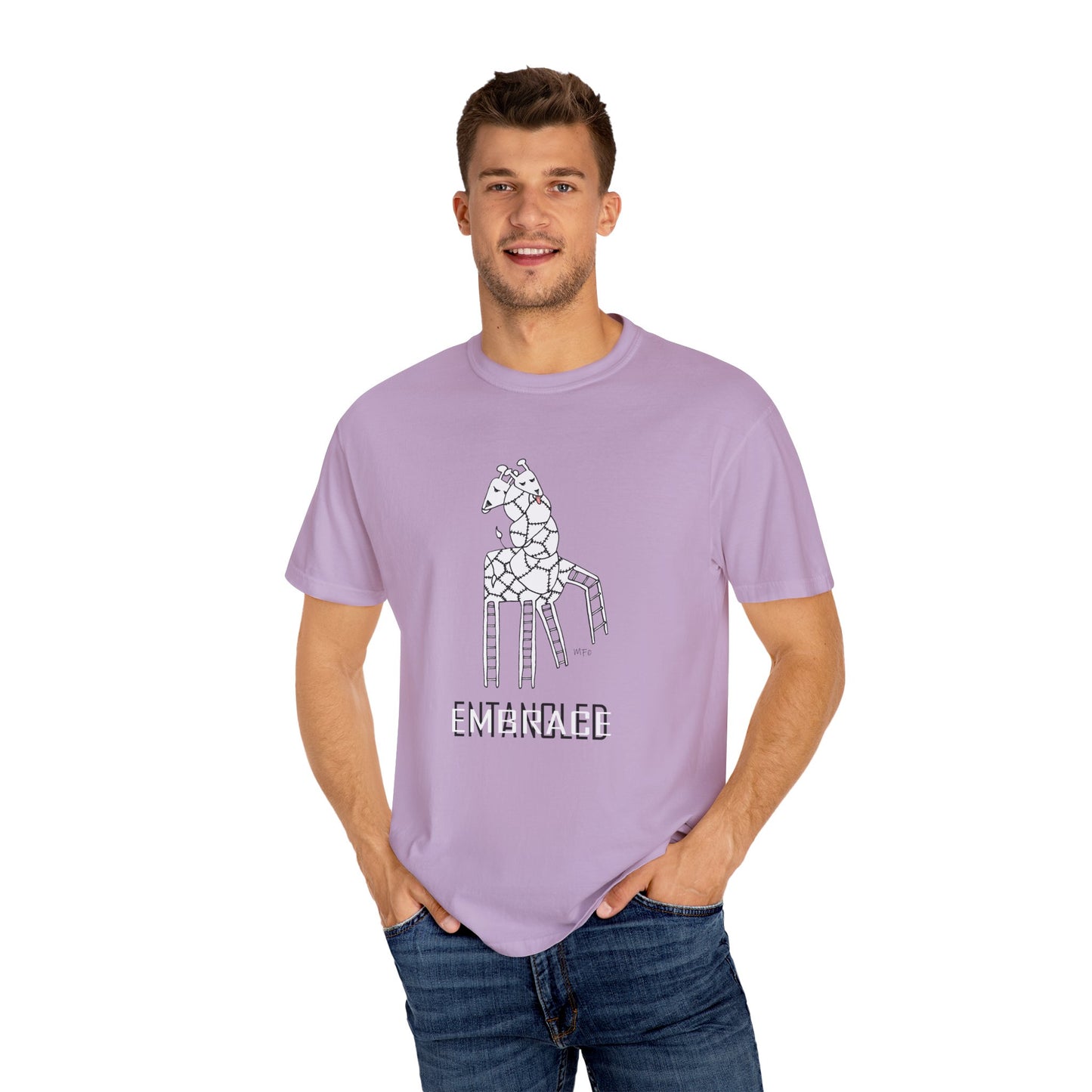 Entangled Embrace Giraffe T-shirt by artist Marie Frederique