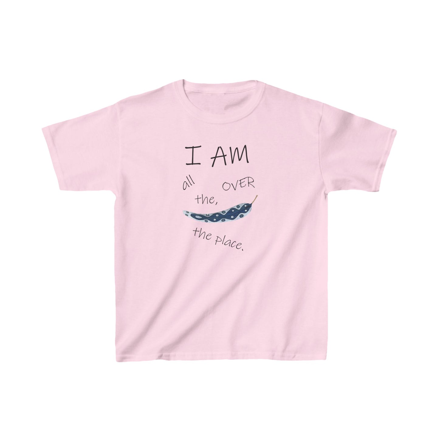 Painted Leaf "I AM all over the place" Kids Heavy Cotton™ Tee by artist Marie Frederique