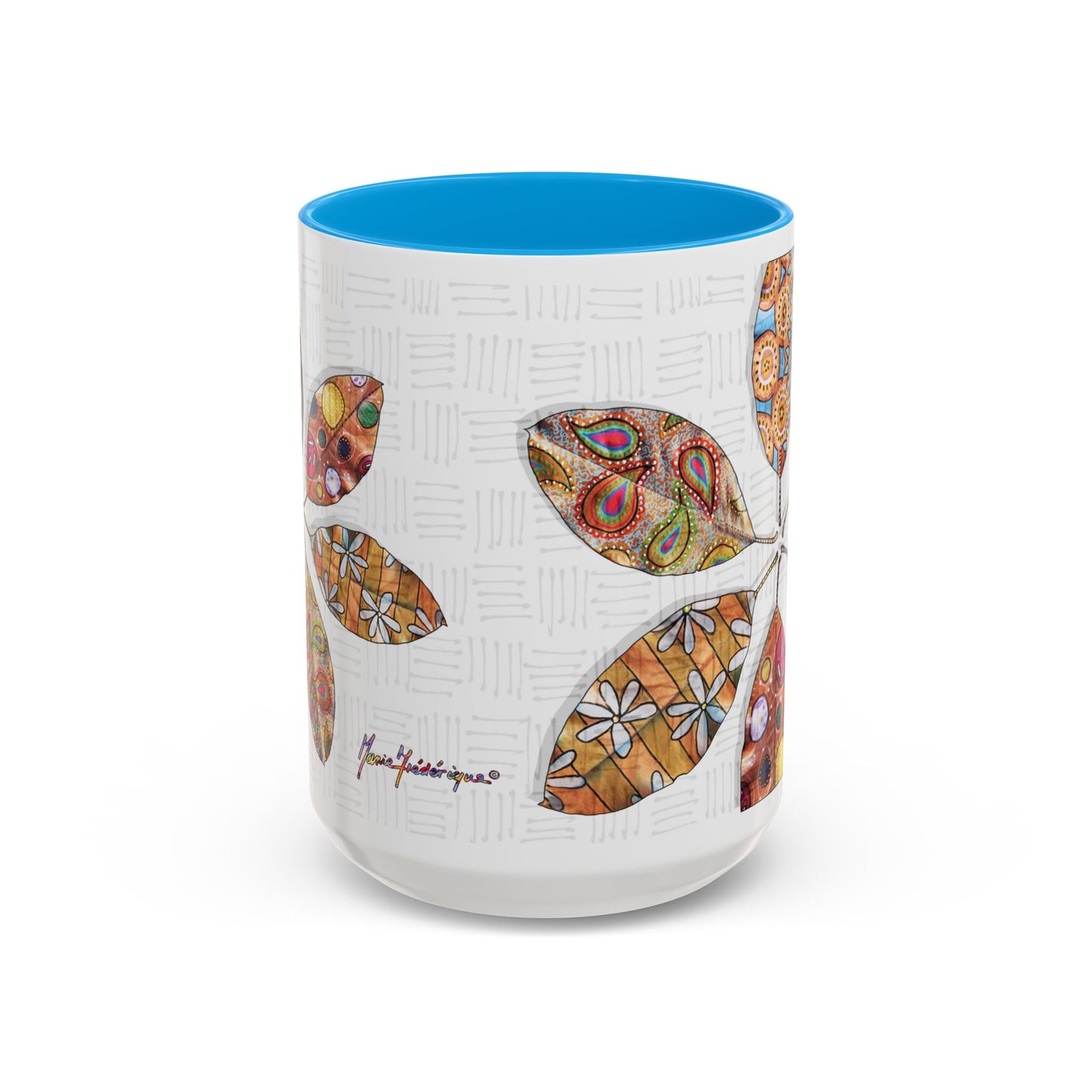 Painted Leaves Mug by Artist Marie Frederique