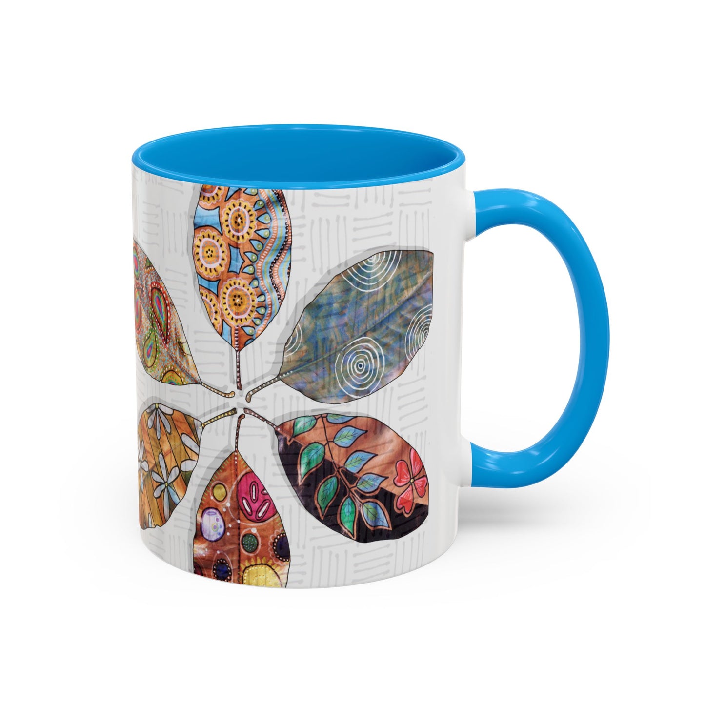 Painted Leaves Mug by Artist Marie Frederique