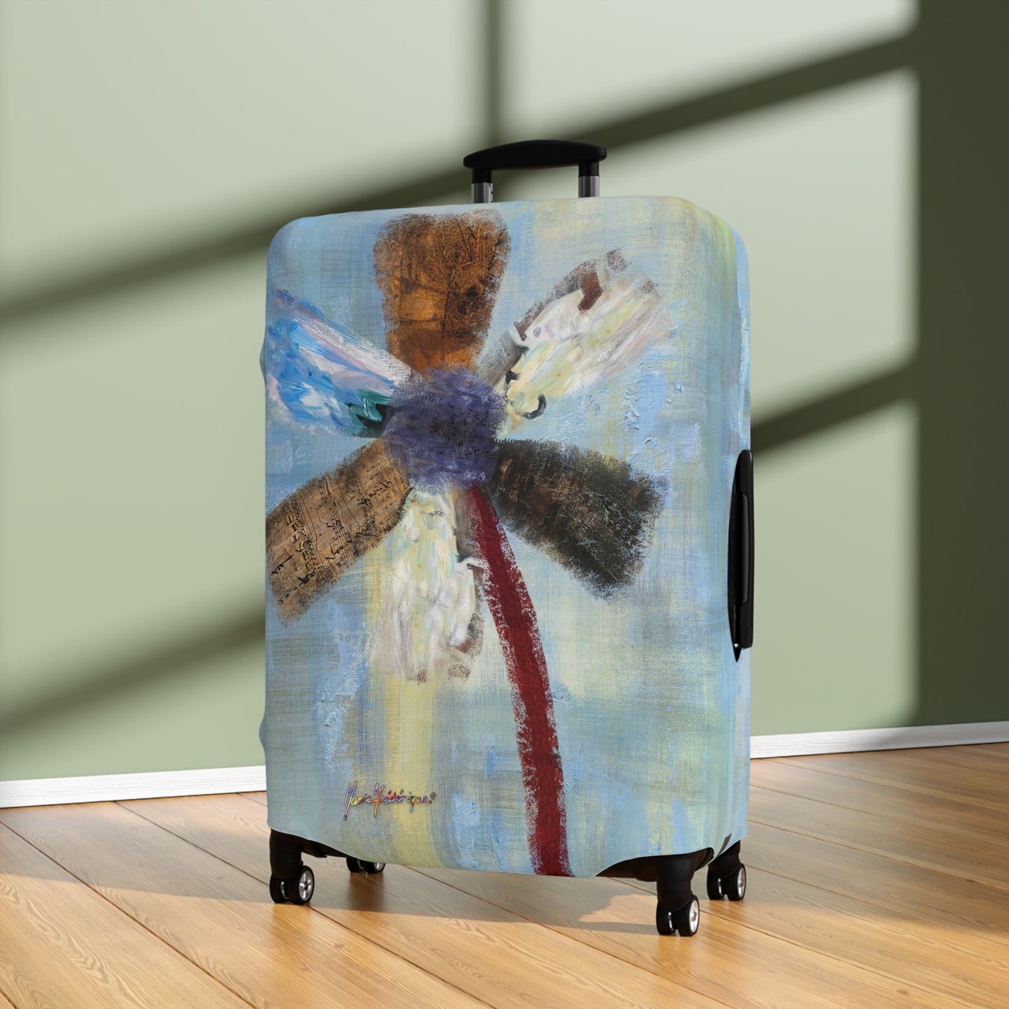 Luggage Cover, abstract flower by artist Marie Frederique