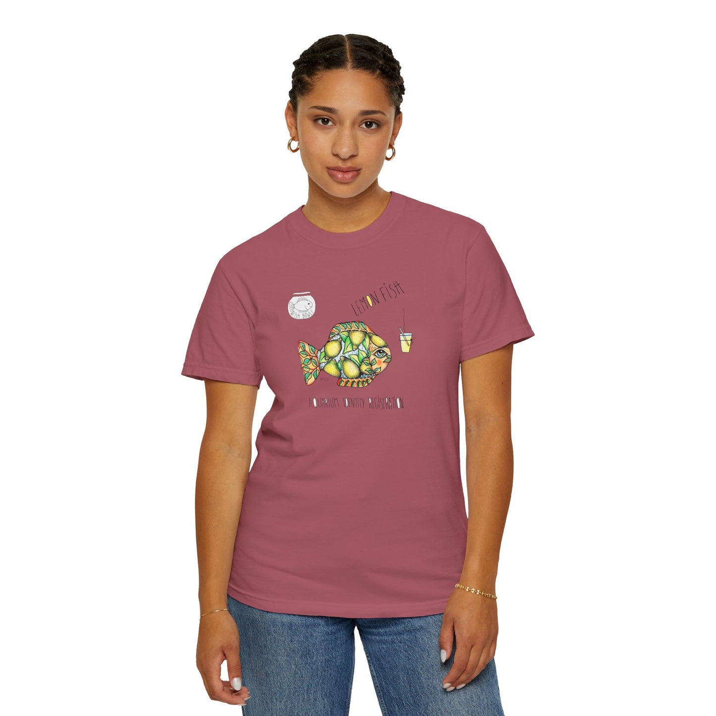 Lemon Fish Unisex T-shirt - The Fishbowl Collection by artist Marie Frederique