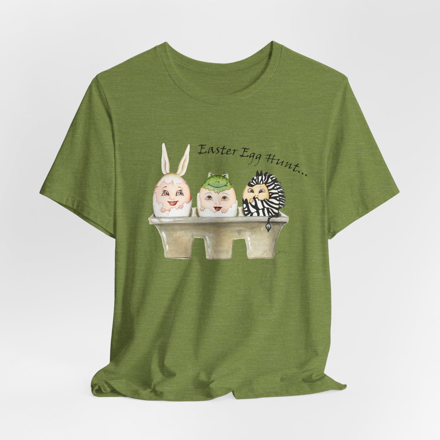 Easter Egg Hunt, Eggs in a crate - Unisex Heavy Cotton Tee by artist Marie Frederique