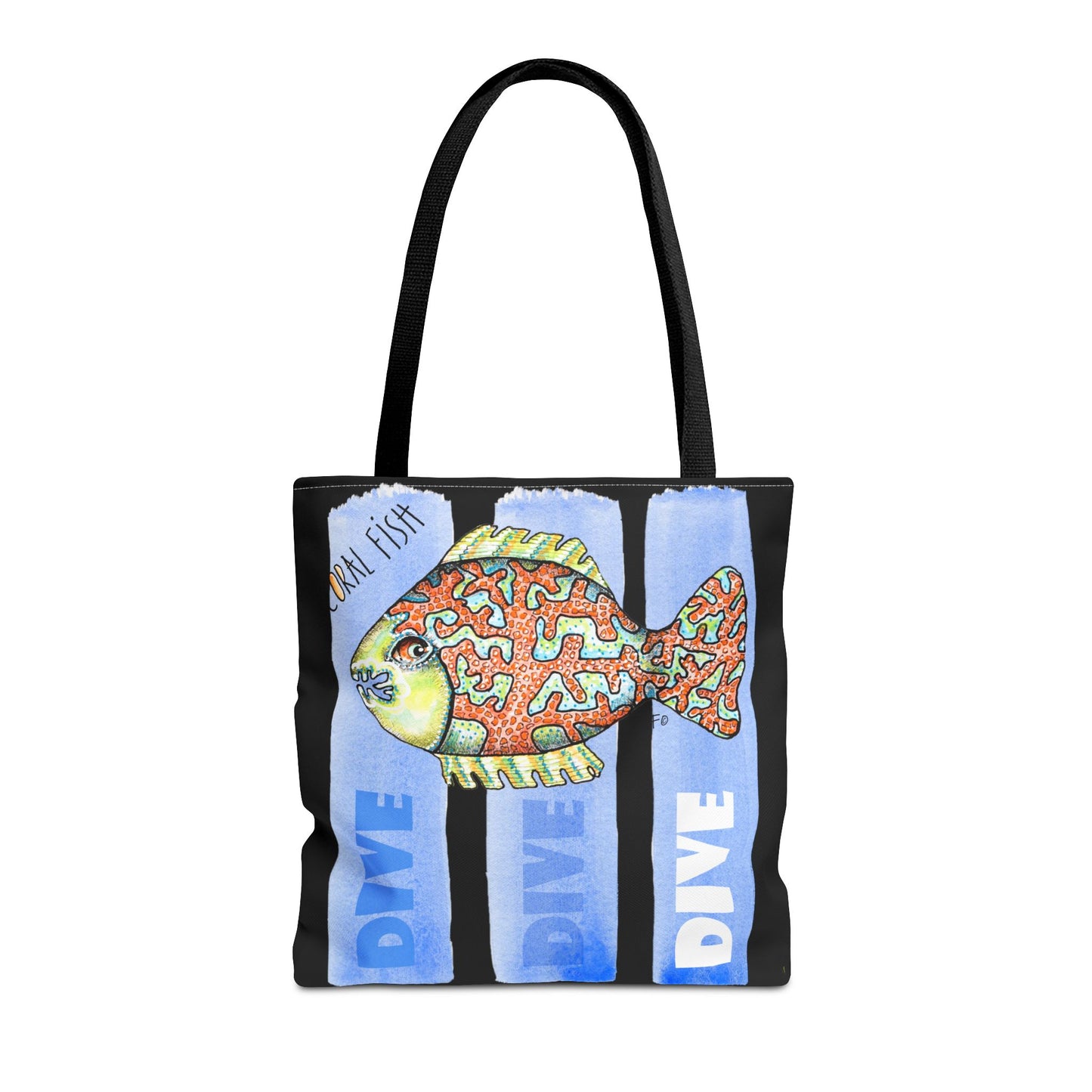 Scuba Dive Fish Tote Bag by artist Marie Frederique