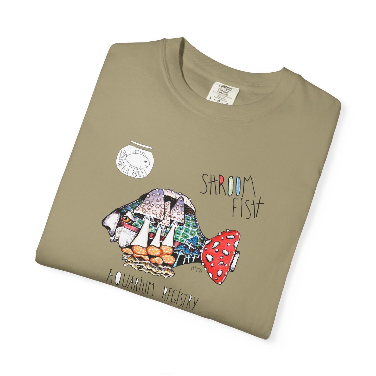 Mushroom Fish Unisex T-shirt - The Fishbowl Collection by artist Marie Frederique