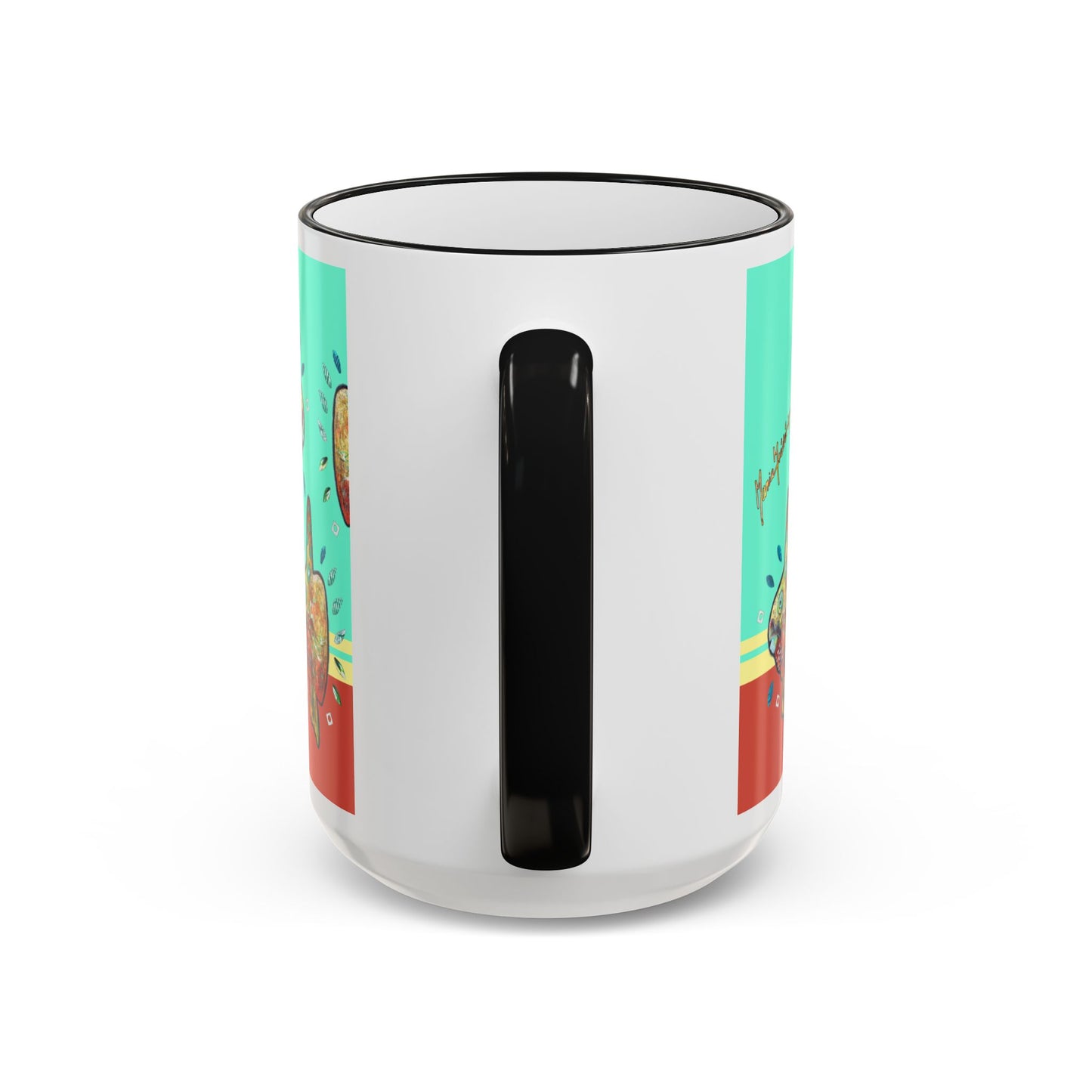 Sunfish Pattern Accent Rim Mug (11oz & 15oz) by artist Marie Frederique
