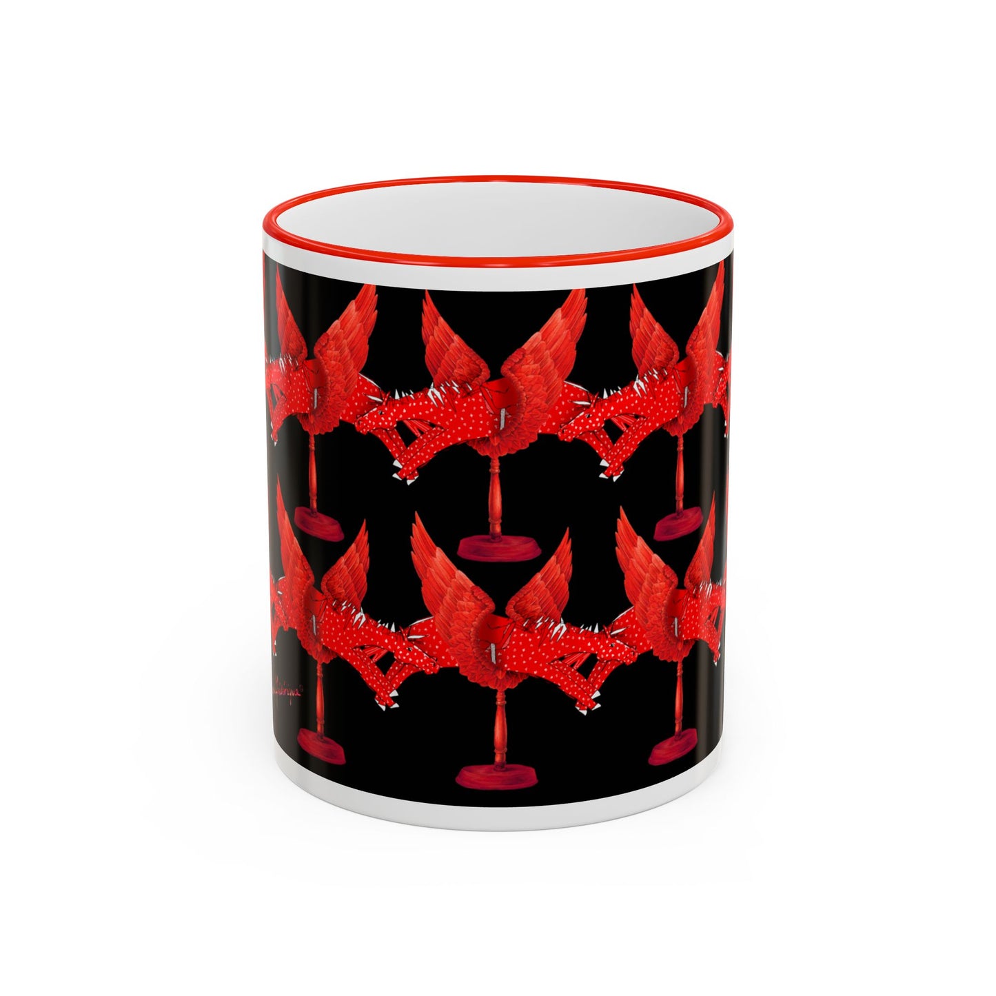 Chestnut mare Pattern Accent Rim Mug (11oz/15oz) by artist Marie Frederique