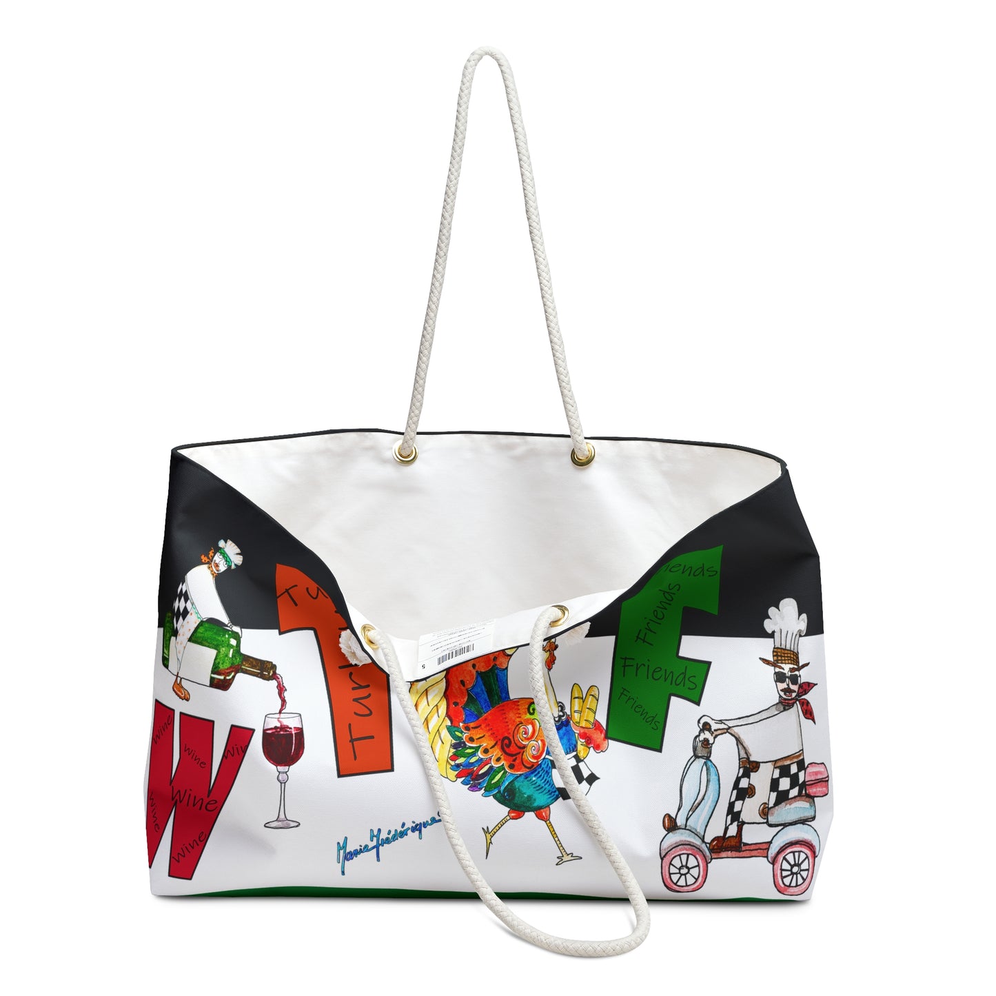 Thanksgiving Weekender Bag - Fun WTF Turkey Design by artist Marie Frederique