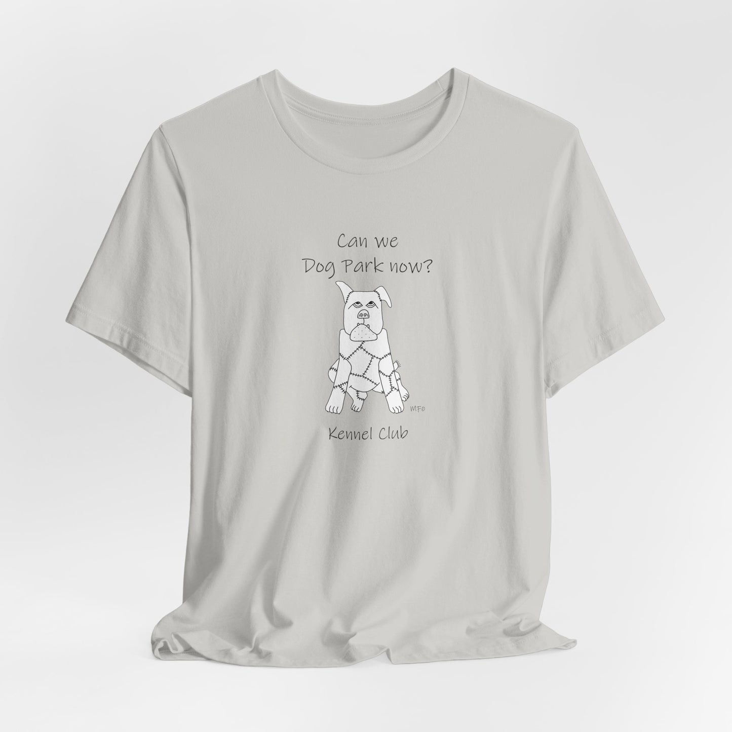 Dog Park Adventure Unisex Tee - 'Can We Dog Park Now?' by artist Marie Frederique