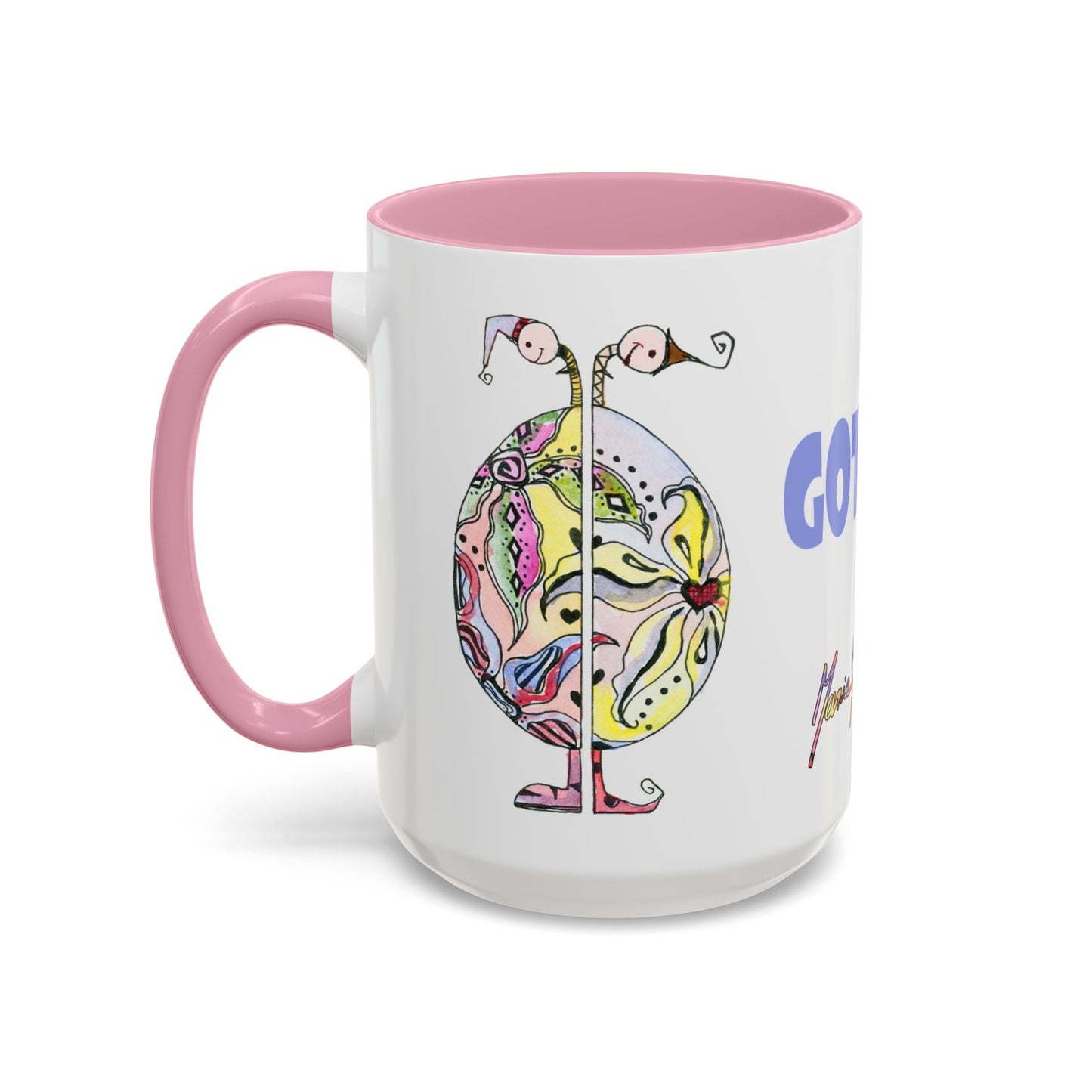 Gotcha back, Whimsical Mug by Artist Marie Frederique