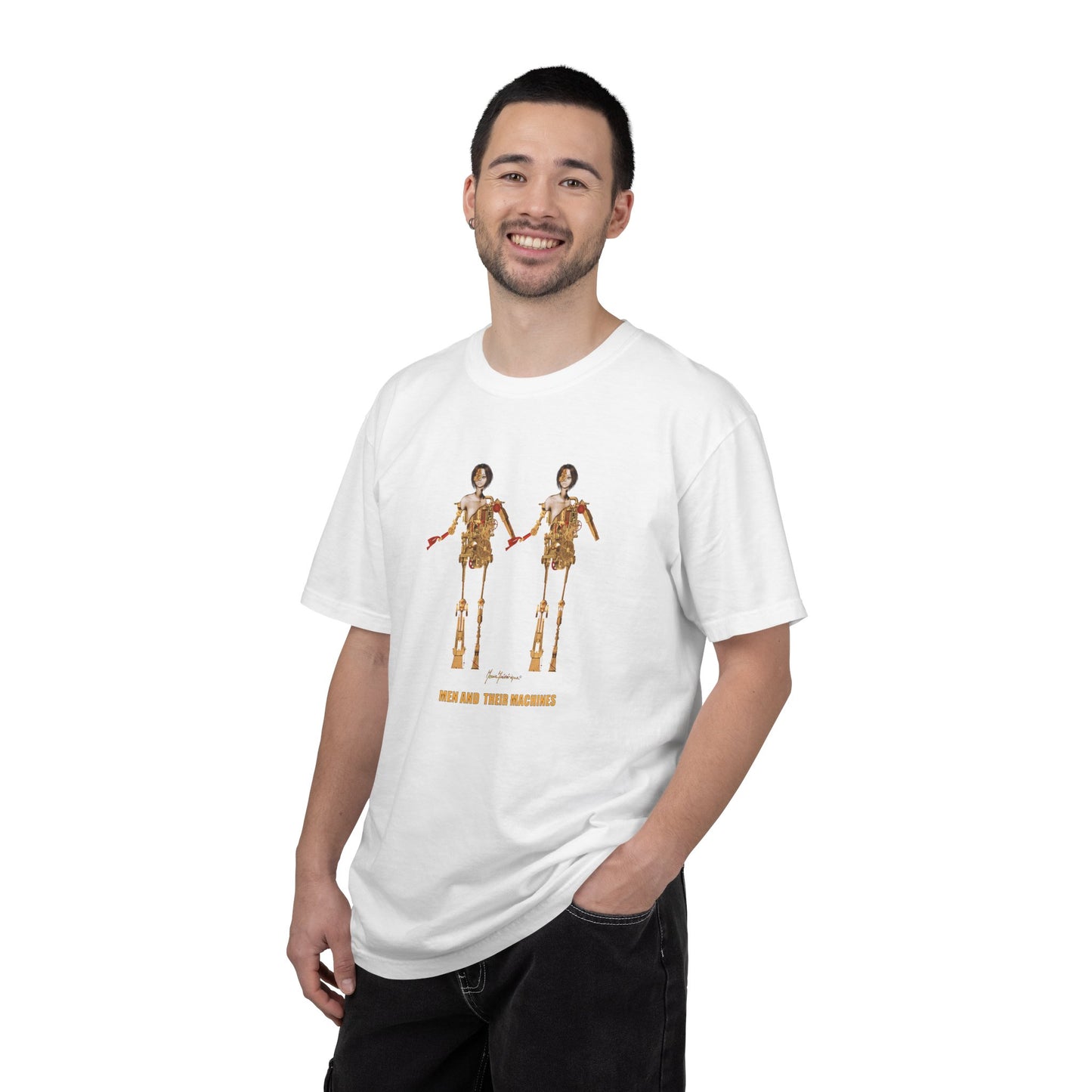 Men and their machines, Robot T-Shirt — by artist Marie Frederique