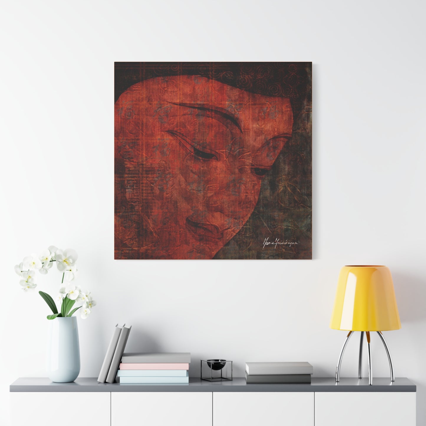 Buddha Smile, elegant, sophisticated print by artist Marie Frederique