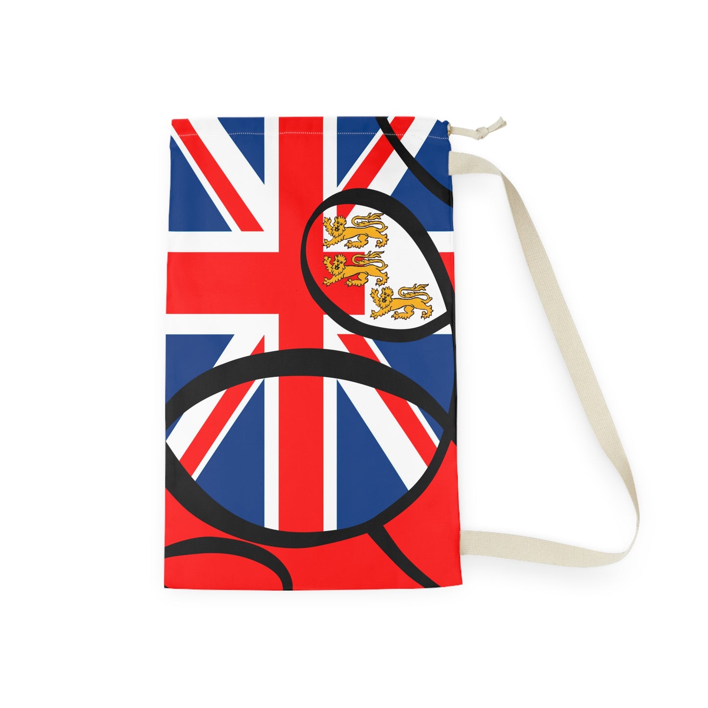 Union Jack Laundry Bag with 3 Lions - by artist Marie Frederique