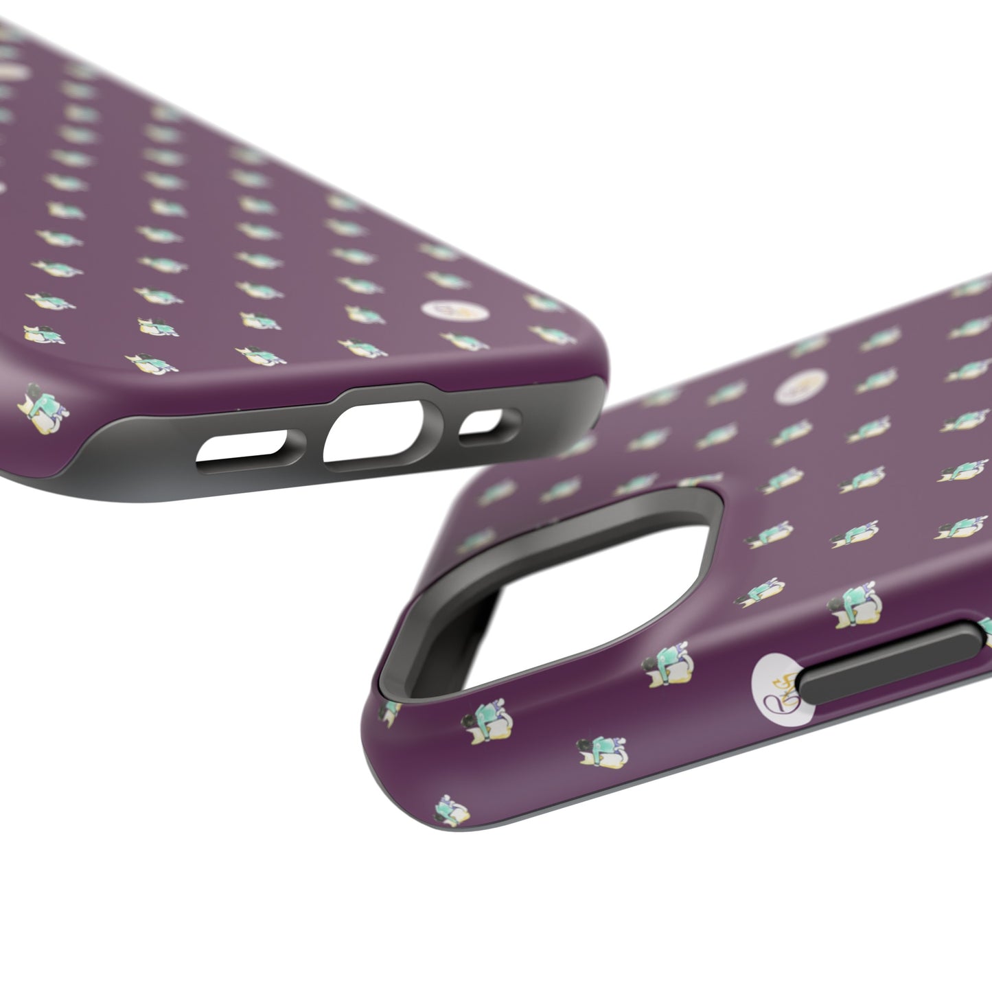 CTS Purple - repeat pattern boy and dog, Impact-Resistant Phone Cases by artist Marie Frederique