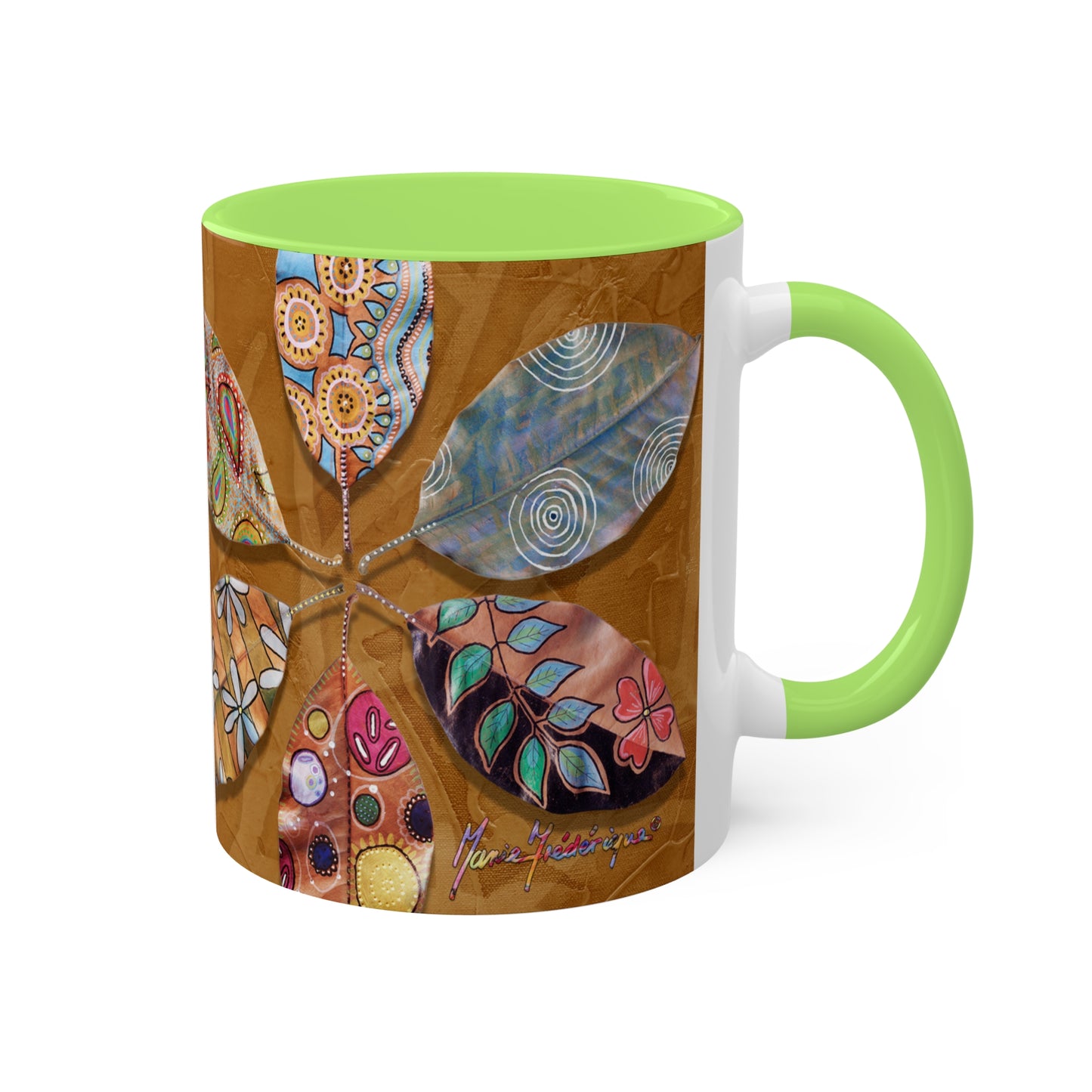 I AM Surfing, Colorful Mug in 6 color options, Black, Red, Golden yellow, Light green, Light Blue and Cambridge Blue. 11oz By Artist Marie Frederique