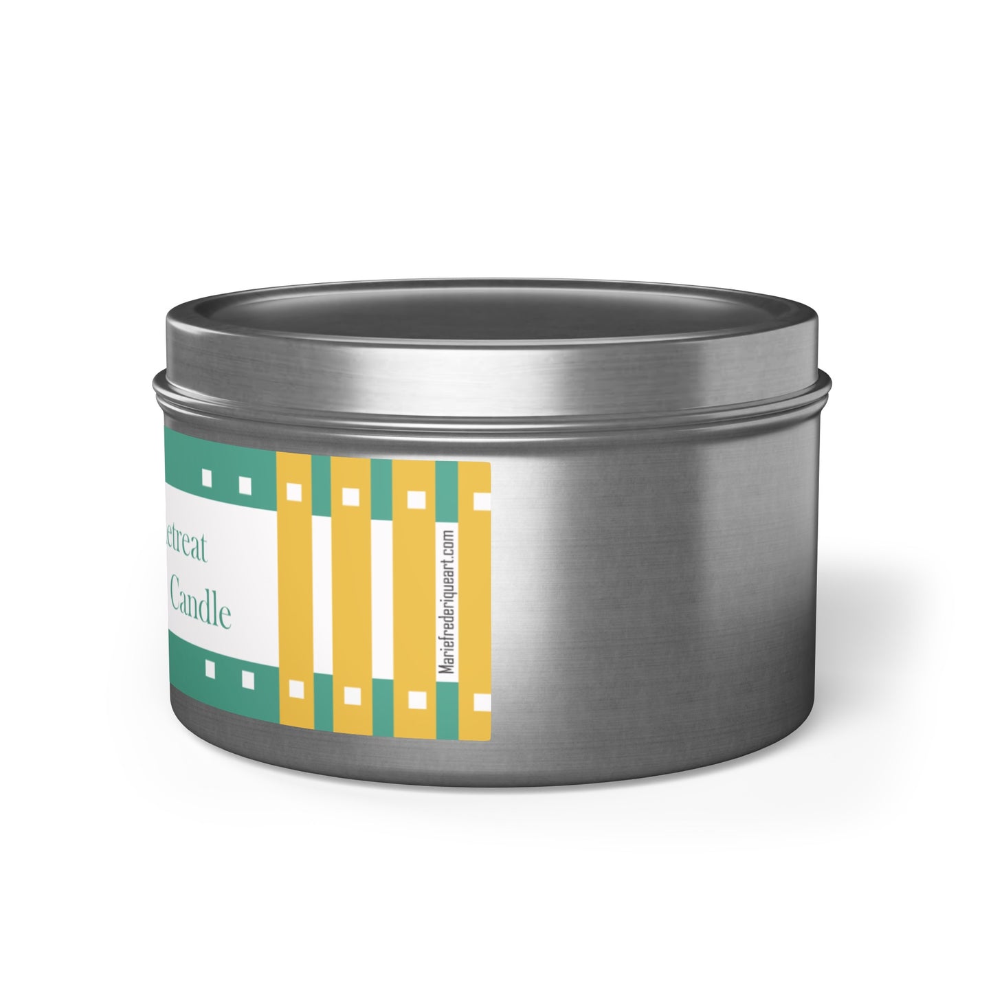 CTS #5 Candle Collection "Spa Retreat" Scented Coconut Soy Wax Candle in a metal tin. 4 oz or 8 oz, 3 tin colors silver, black or gold