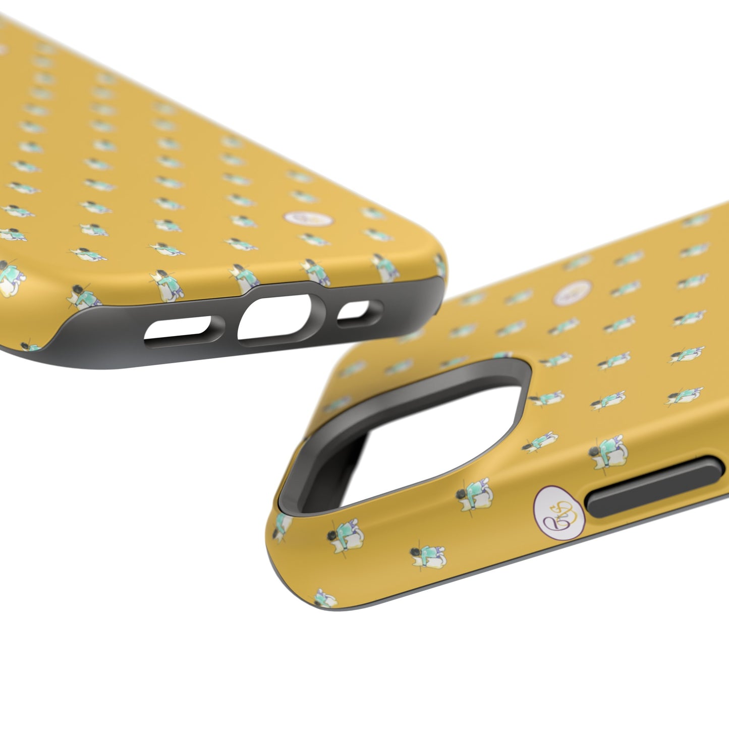 CTS Gold - repeat pattern boy and dog, Impact-Resistant Phone Cases by artist Marie Frederique