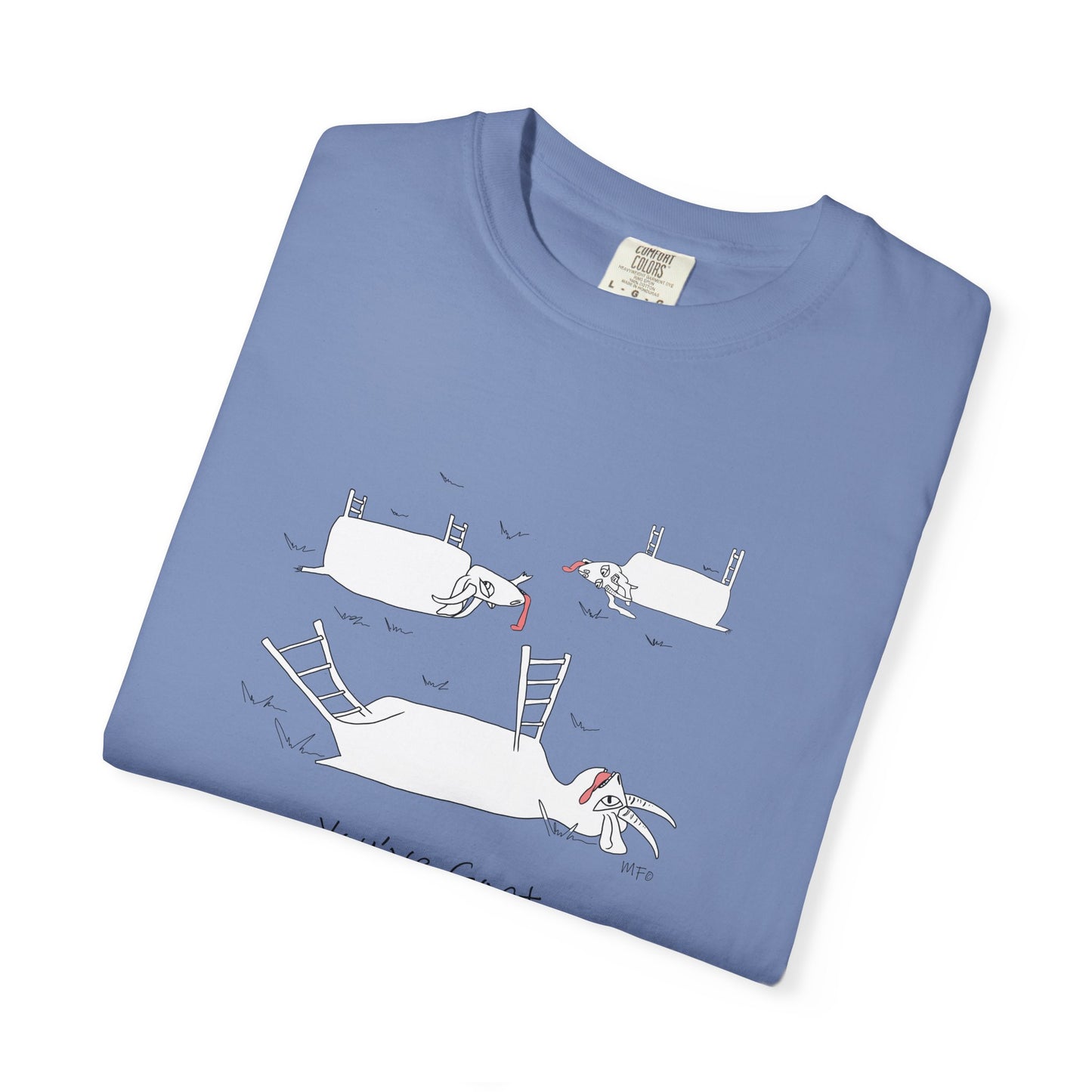 Goat lovers, "You've Goat to Be Kidding Me" cotton T-shirt by artist Marie Frederique