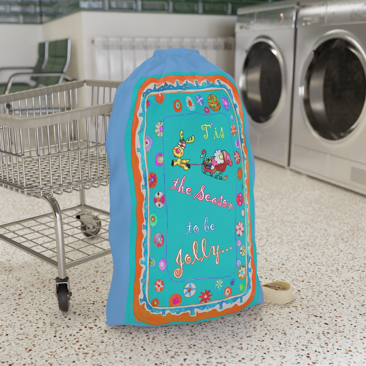 Tis the Season to Be Jolly - Festive Holiday Sack by artist Marie Frederique