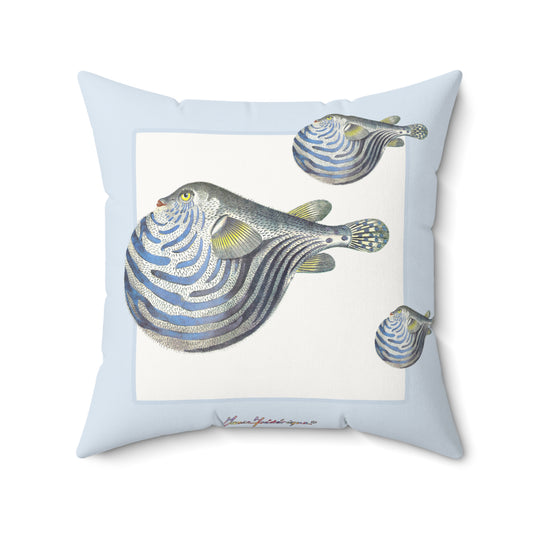 Coastal Fish Art Pillow by artist Marie Frederique