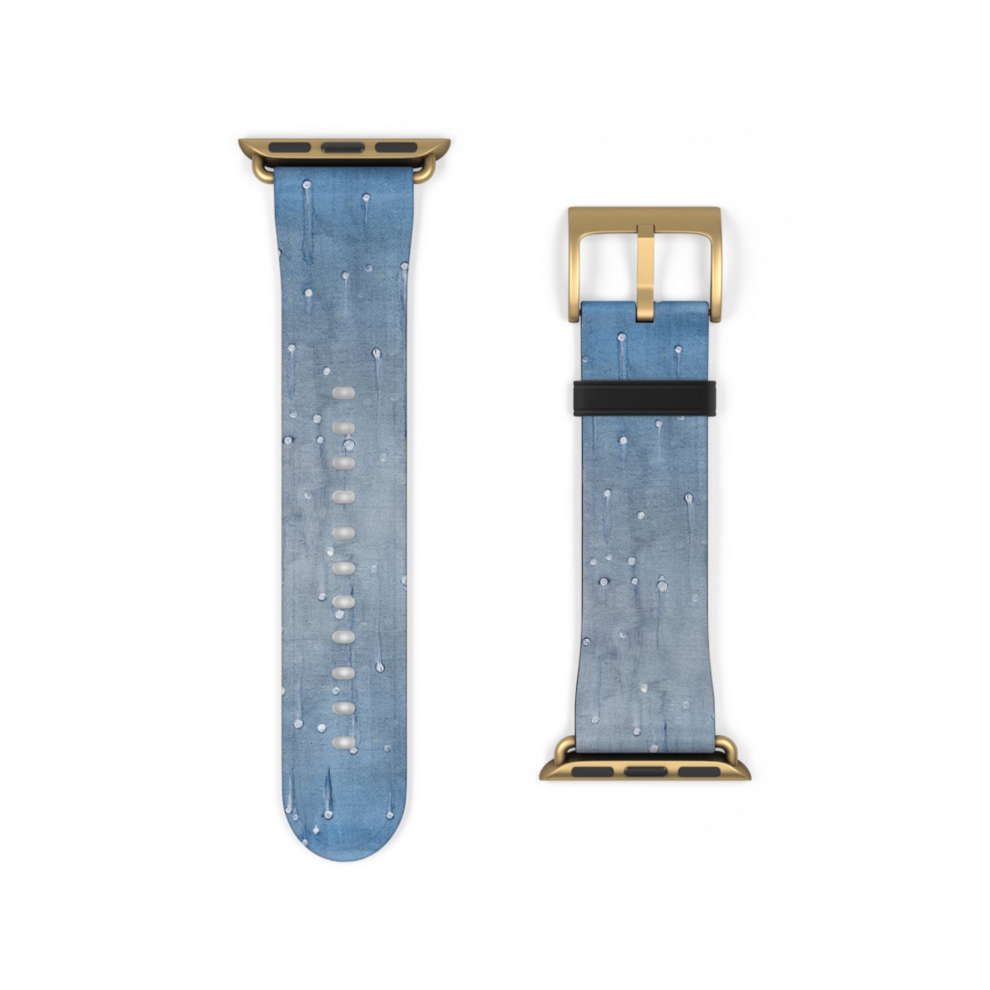 Blue Planet Series, Jean Wet look faux leather Watch Band by artist Marie Frederique