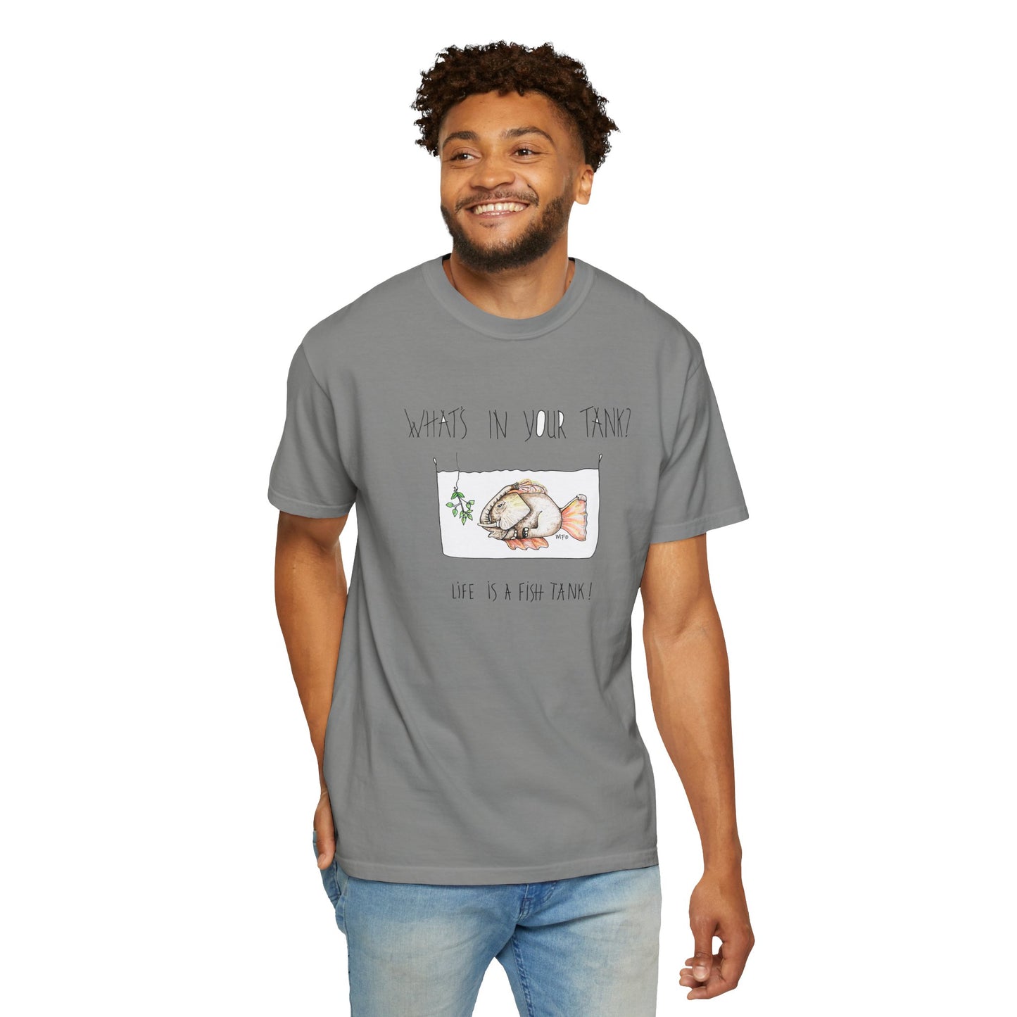 Fish Tank Collection, Elephant Fish Aquarium T-Shirt by artist Marie Frederique