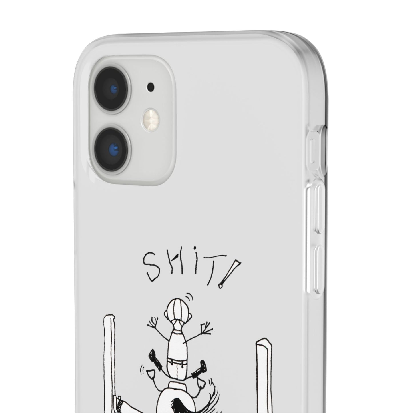 Equestrian Humor phone case - SHIT! "Keep your legs on!" Flexi Cases by artist Marie Frederique