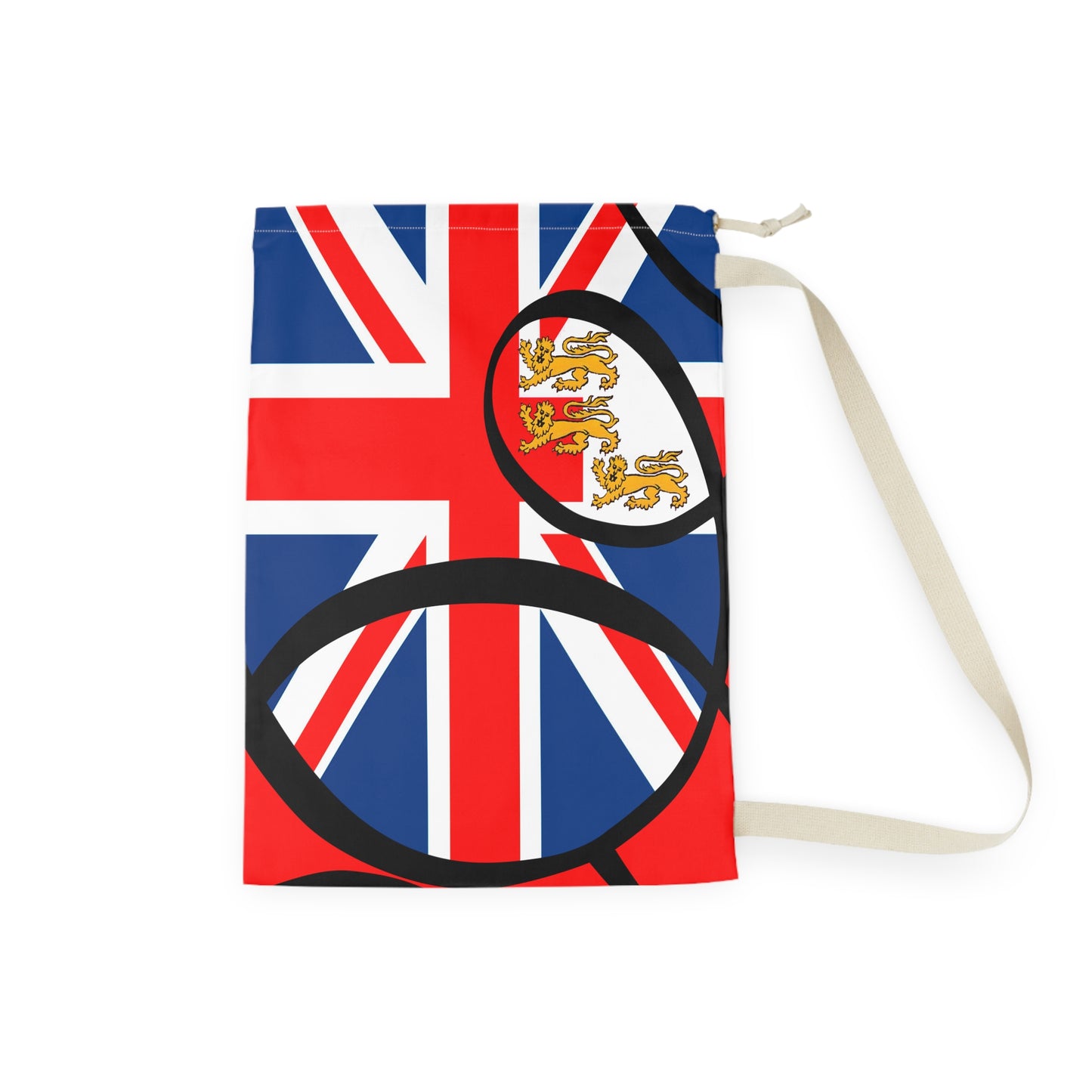 Union Jack Laundry Bag with 3 Lions - by artist Marie Frederique