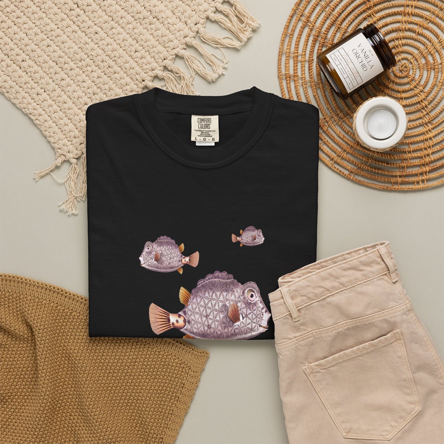 Boxfish Art Tee — Ocean Fish Graphic T-Shirt by artist Marie Frederique