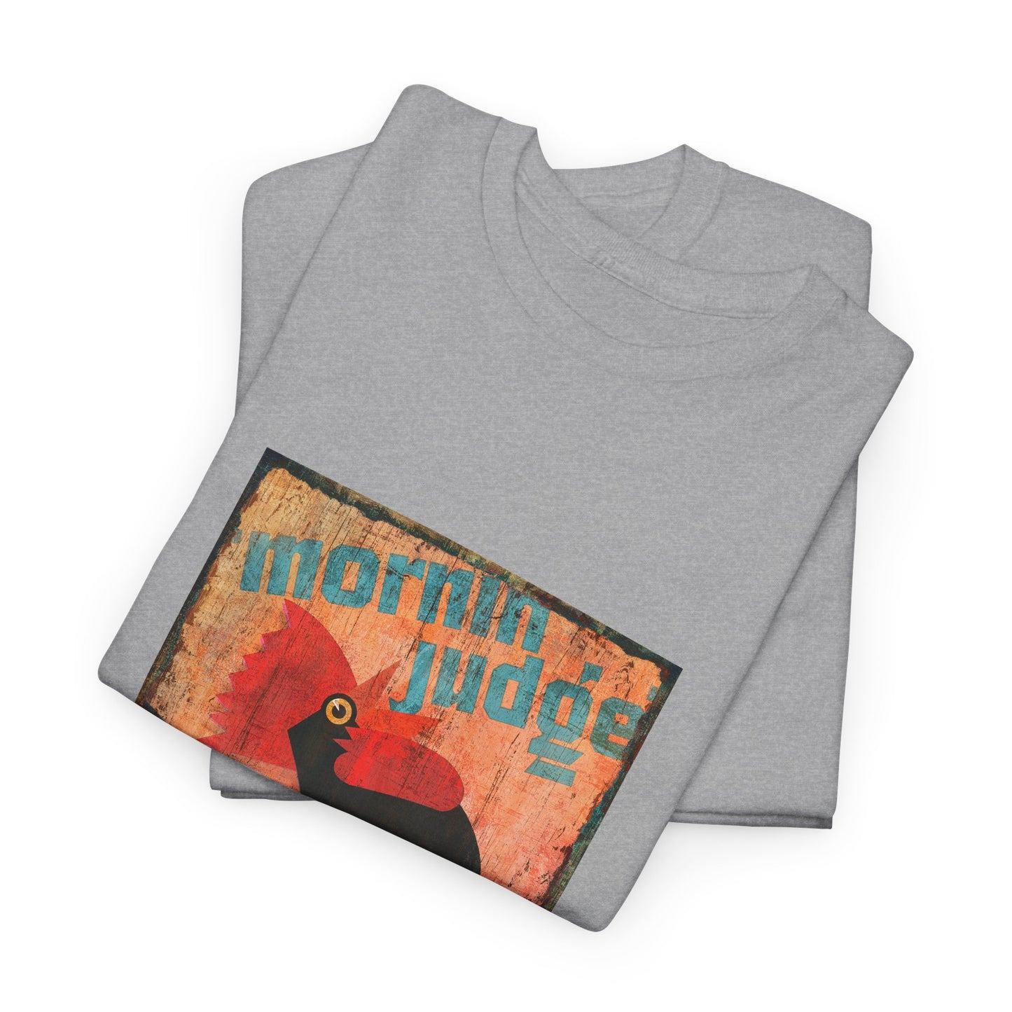 Retro Cockerel Good morning, Graphic Unisex Tee - by artist Marie Frederique
