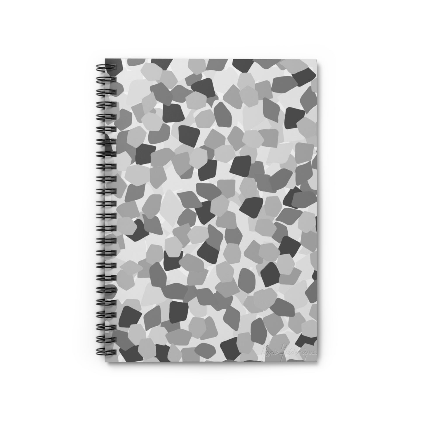 Patches, Grey Spiral Notebook - Ruled Line by artist Marie Frederique