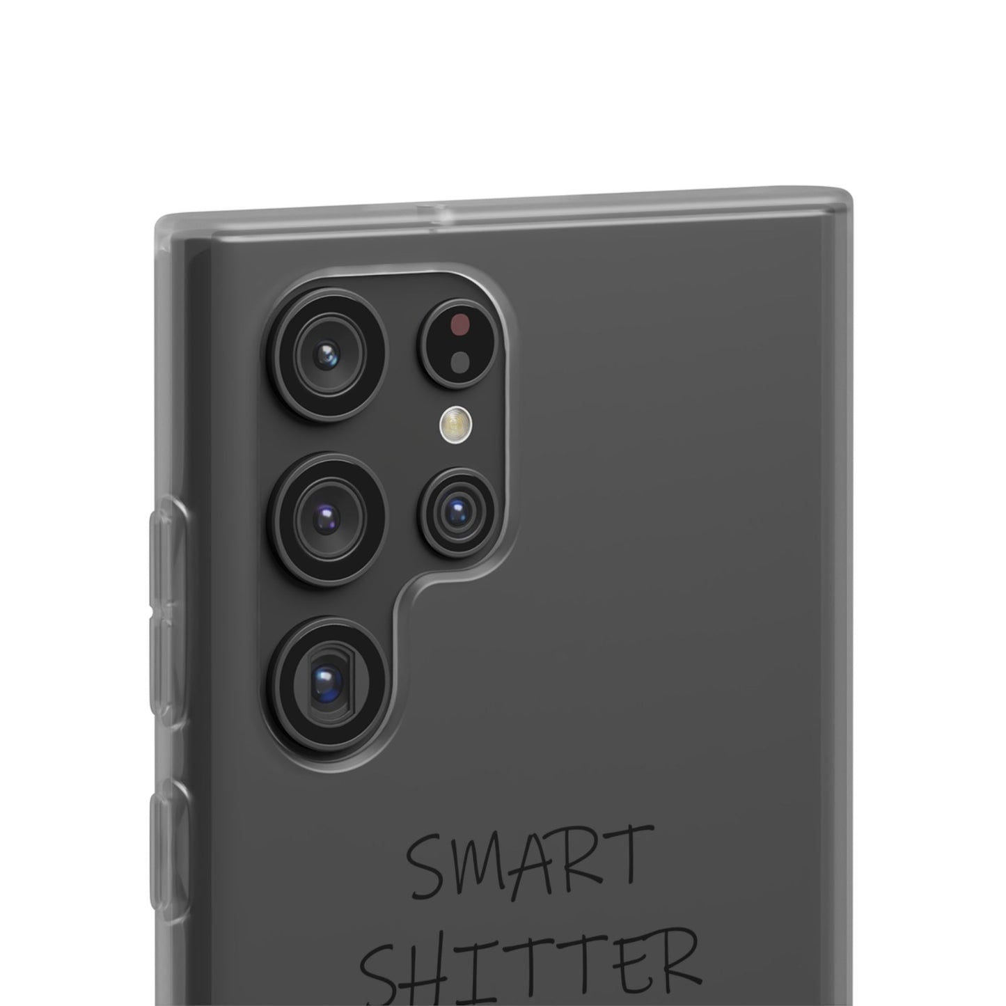 SMART SHITTER, with a Mandala Flower in black and white, Adult Humor phone case - Flexi Cases by artist Marie Frederique