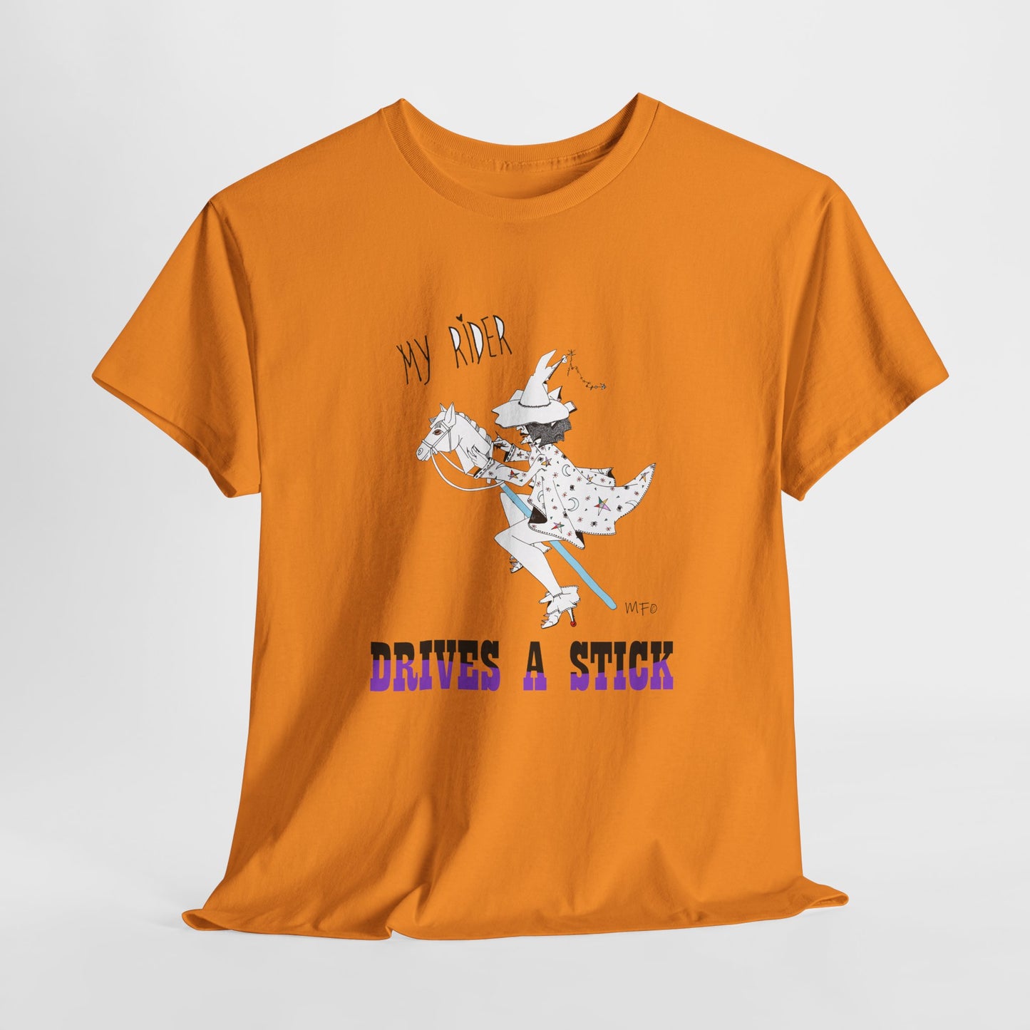 Horse riding, Halloween 'Drives a Stick' by artist Marie Frederique