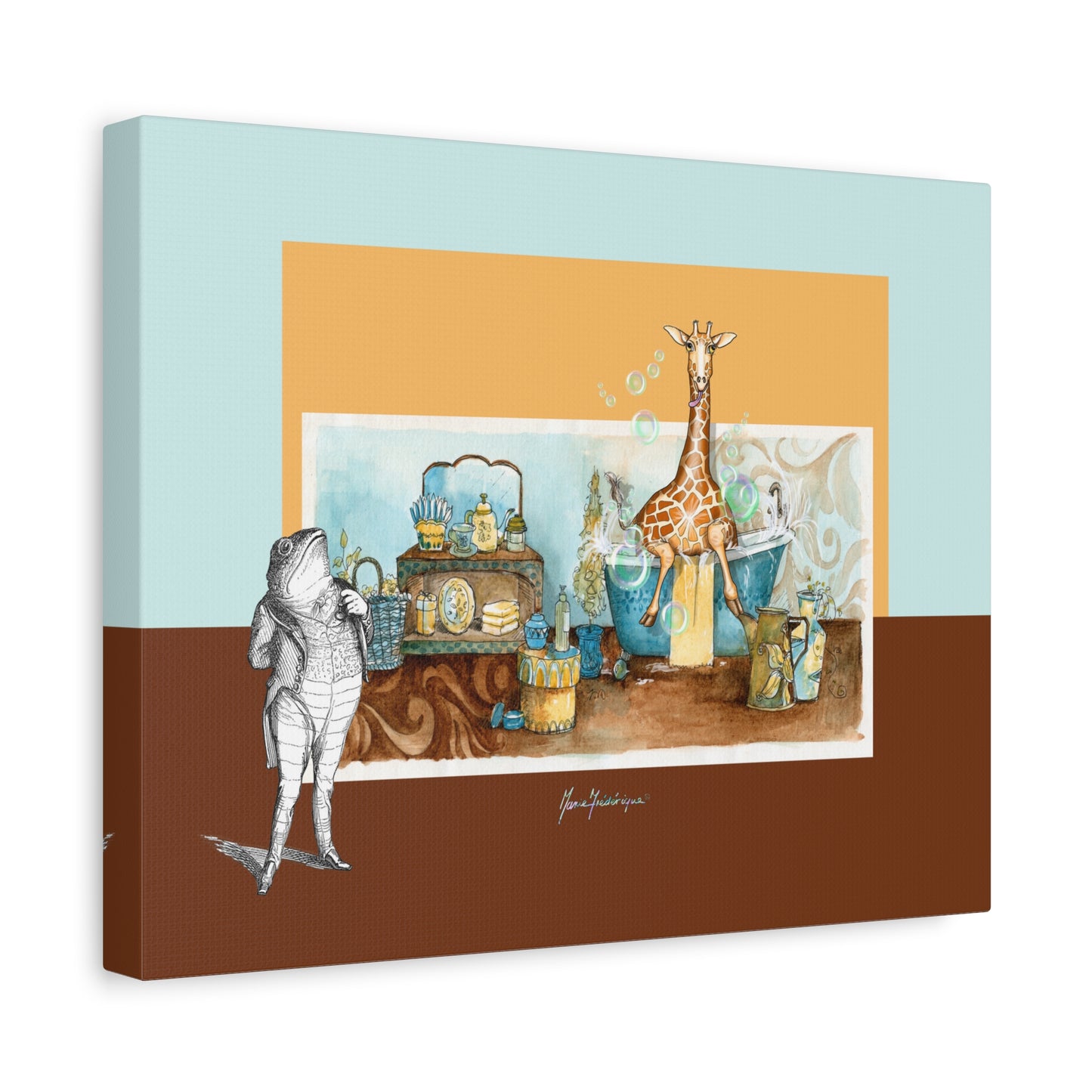 Giraffe Nursery Canvas Wall Art - Baby Room Decor by artist Marie Frederique