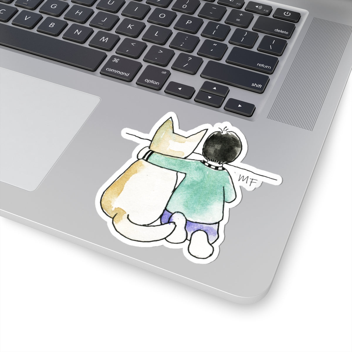 CTS Child and pet looking at the horizon, Sticker by artist Marie Frederique