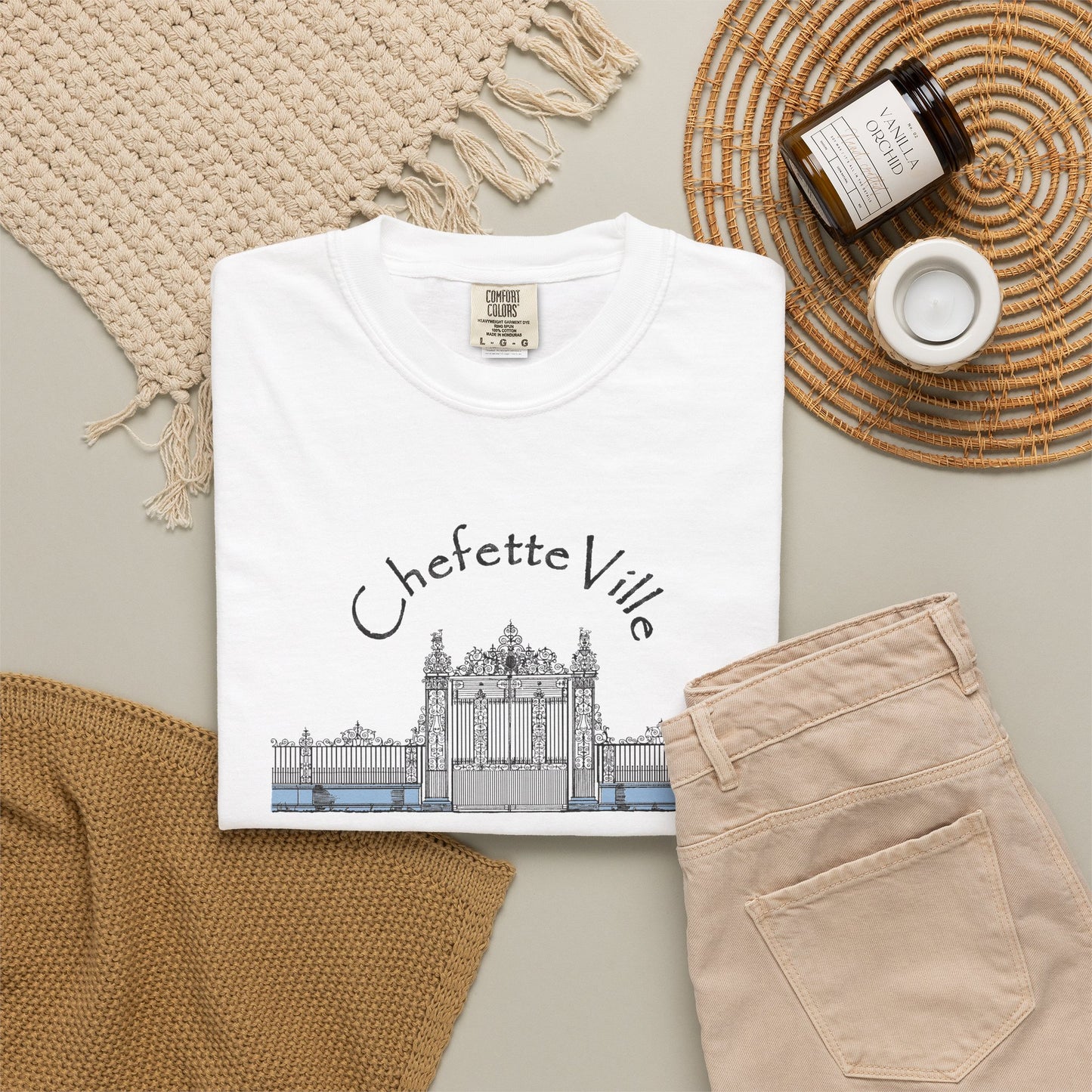 ChefetteVille Landmark Tee — Gate Graphic T-Shirt by artist Marie Frederique