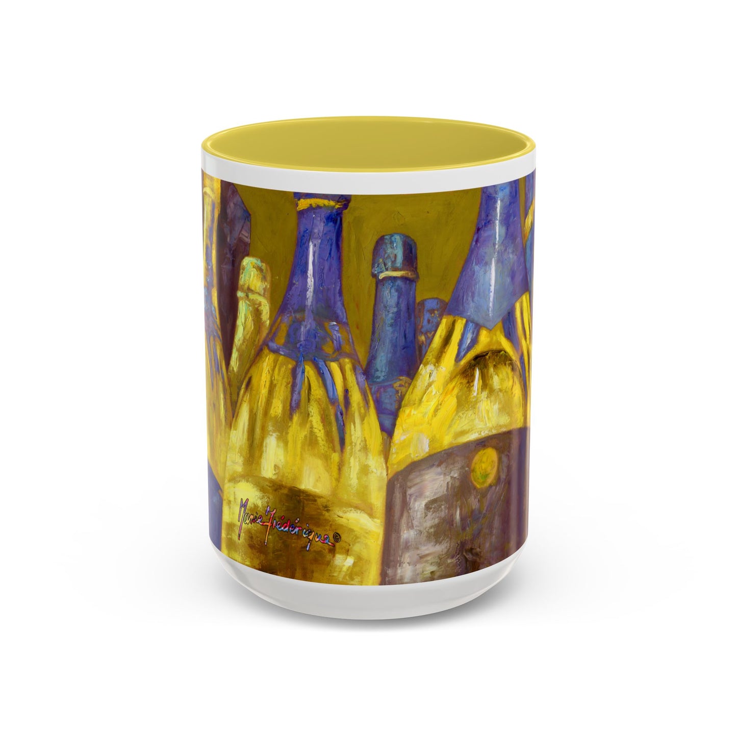 Celebration Pop my Cork! Colorful Mugs (11oz, 15oz) by artist Marie Frederique