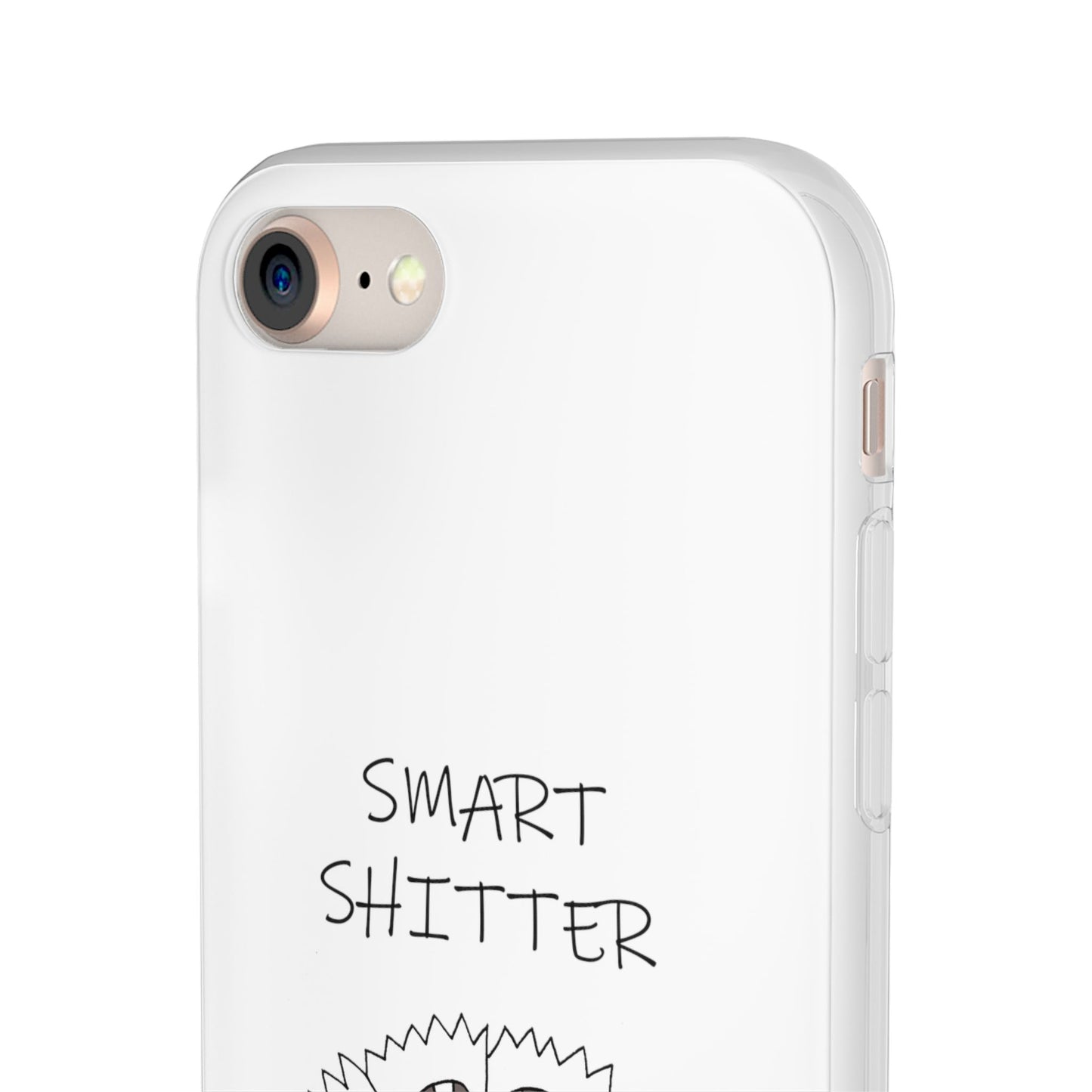 SMART SHITTER, with a Mandala Flower in black and white, Adult Humor phone case - Flexi Cases by artist Marie Frederique