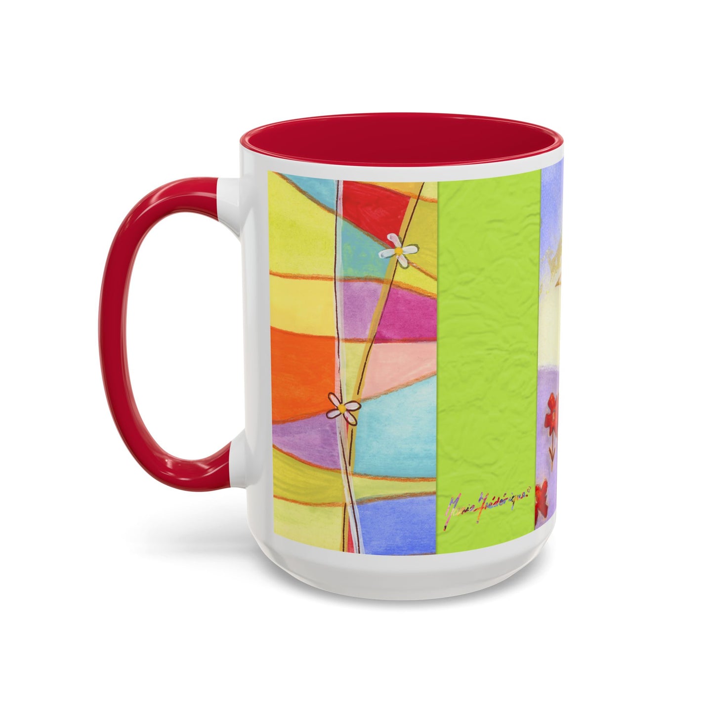 Colorful Dove, Peace offering - Colorful Mug by artist Marie Frederique