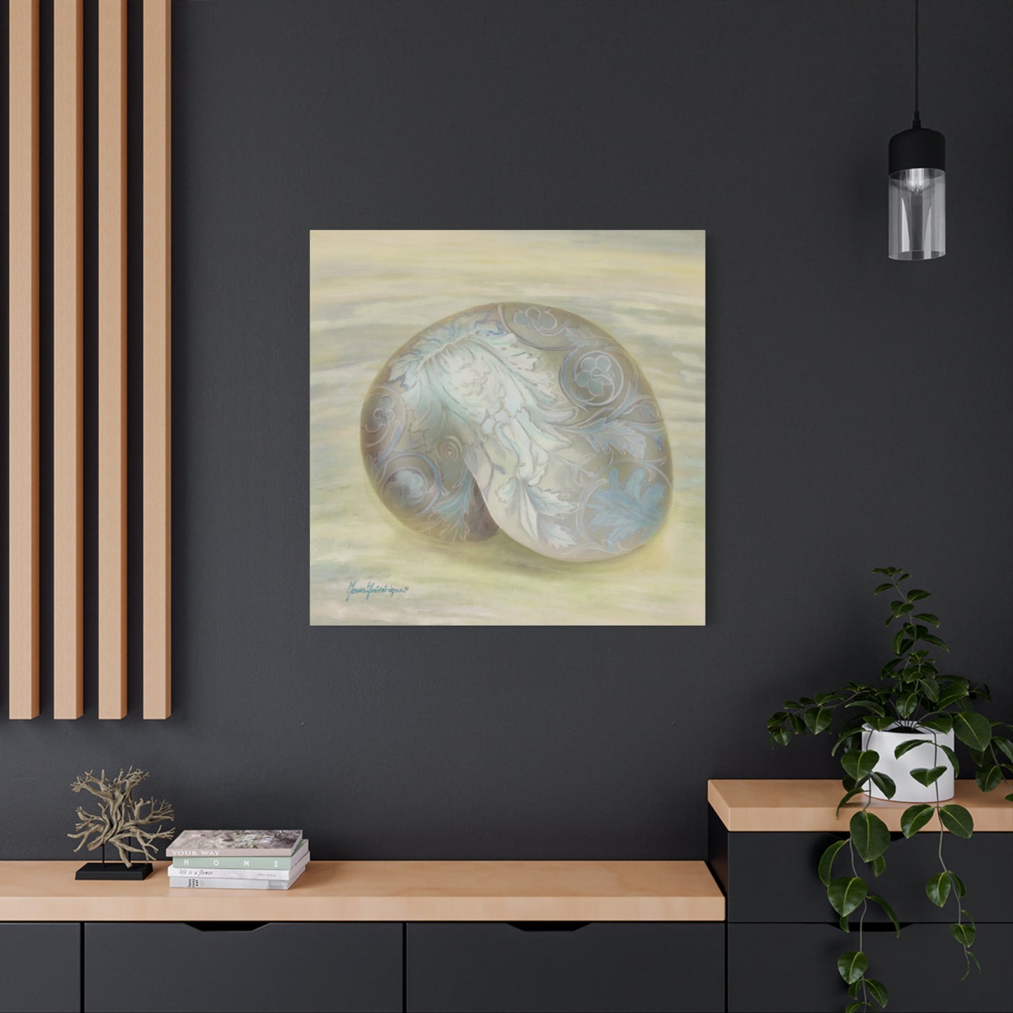 Serene Shell 1 printed Art Canvas by artist Marie Frederique