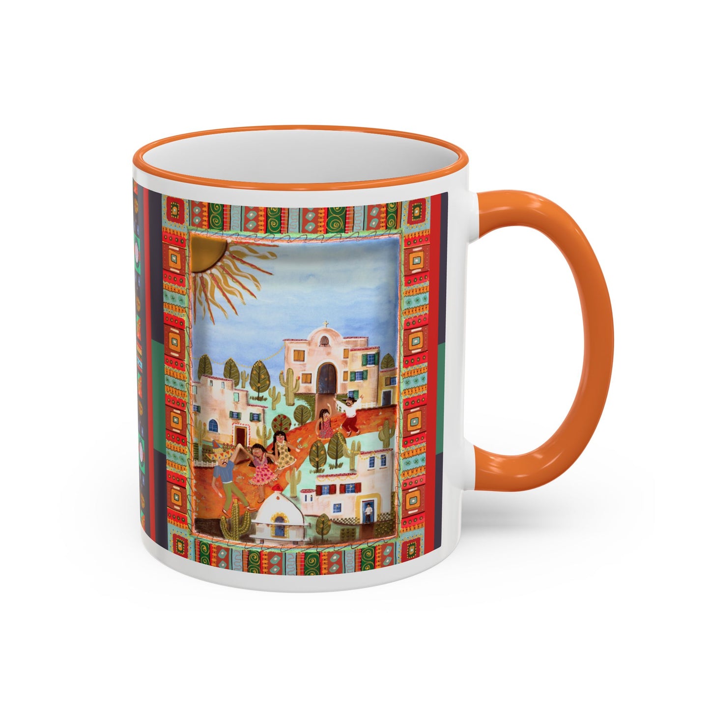 Colorful Pueblo Pattern Coffee Mug (11oz/15oz) by artist Marie Frederique