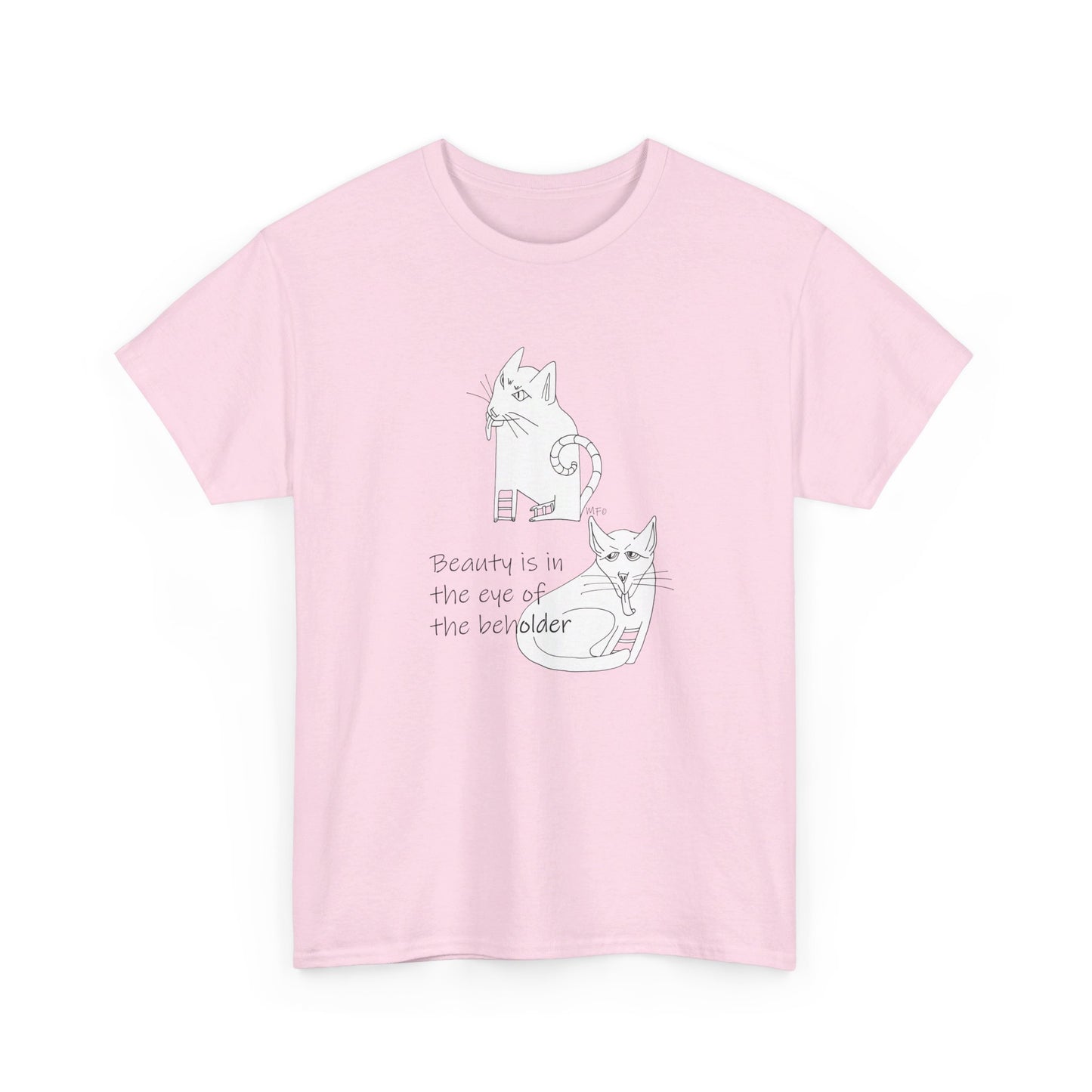 Cat Lovers, "Beauty is in the eye of the beholder" - Unisex Heavy Cotton Tee by artist Marie Frederique