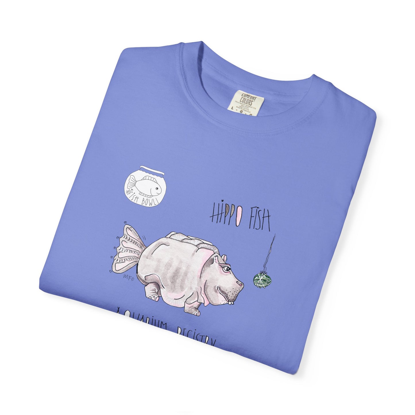 Hippo Fish Unisex T-shirt - The Fishbowl Collection by artist Marie Frederique