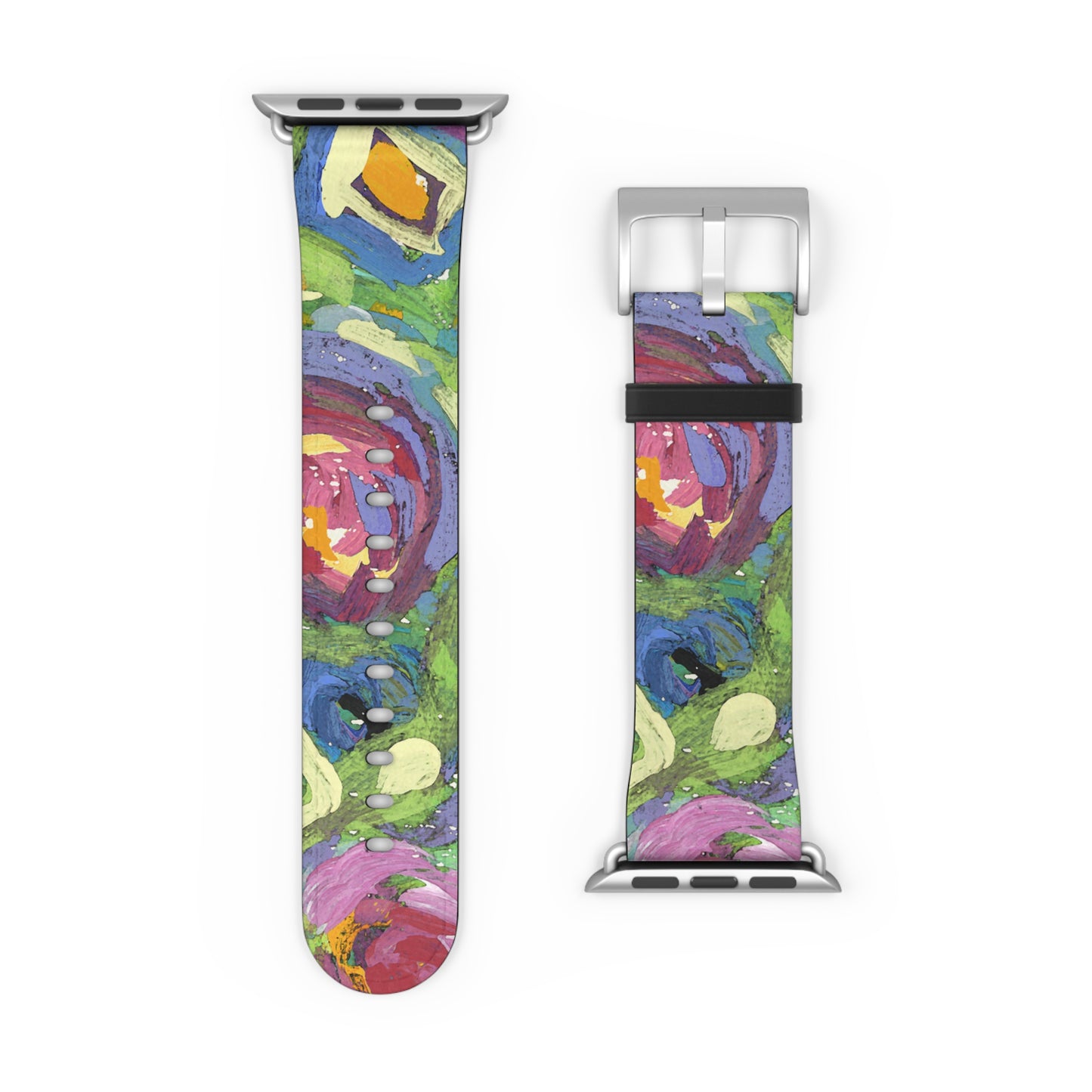 Abstract Series, Pretty & Fun multicolored faux leather Watch Band by artist Marie Frederique