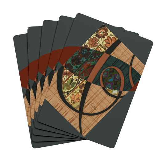 Smokey Spirals, Calligraphic Poker/Bridge Playing Cards Set - Perfect for Game Night & Collectors by artist Marie Frederique
